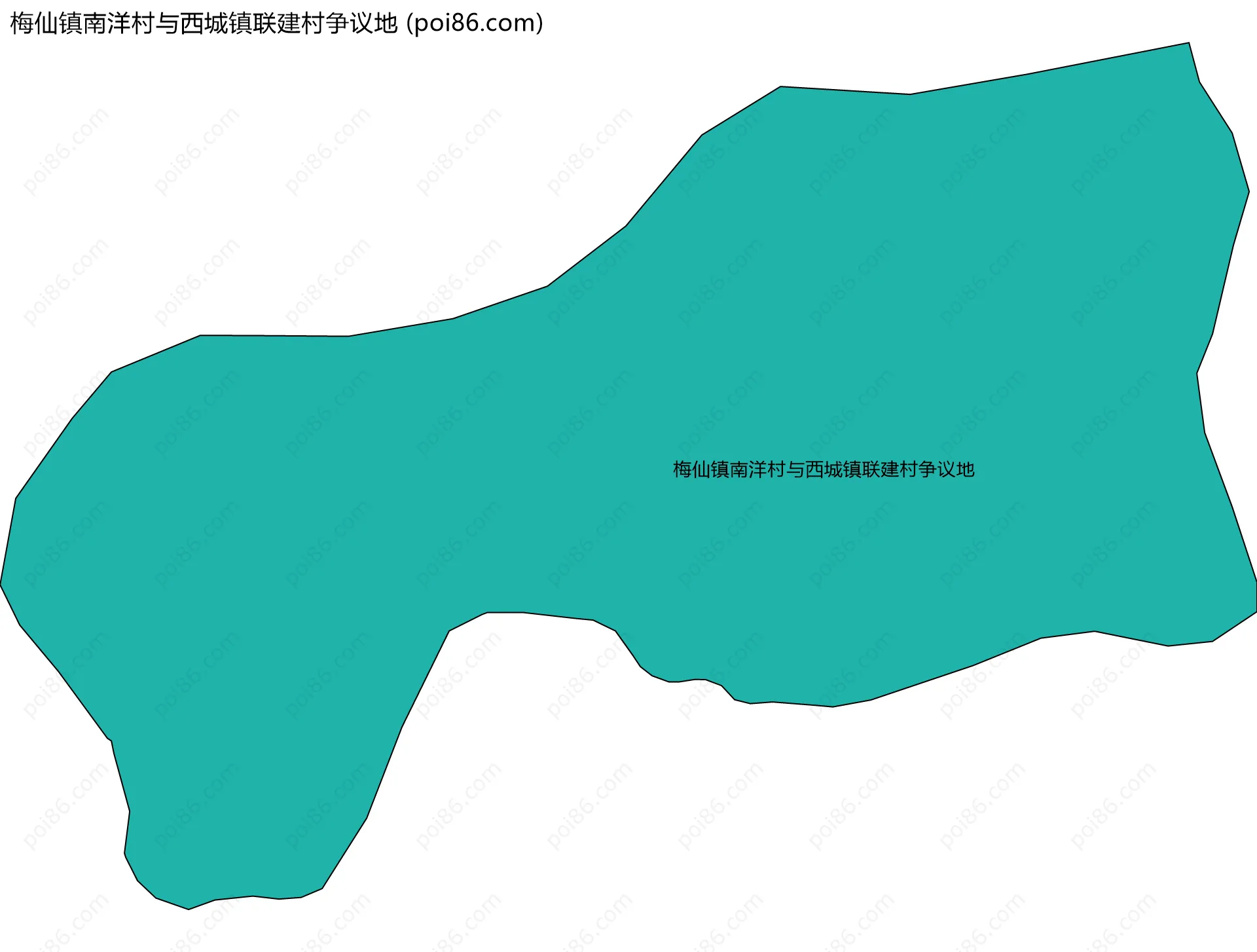 梅仙镇南洋村与西城镇联建村争议地边界地图