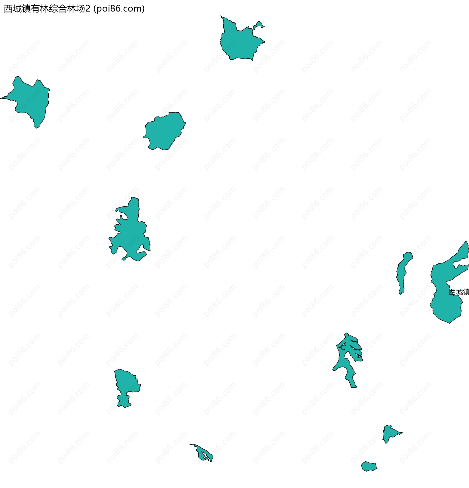 西城镇有林综合林场2边界地图