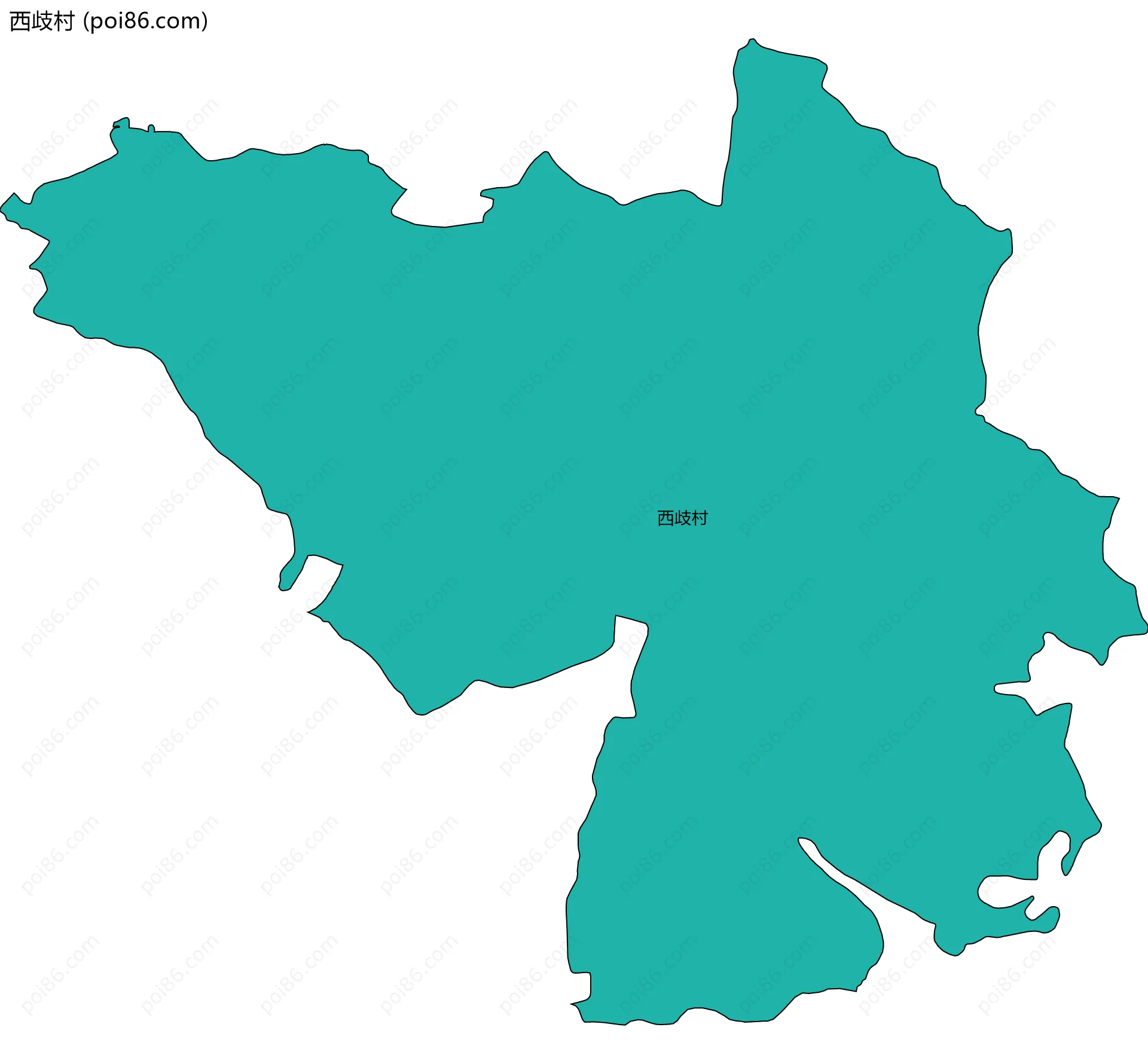西歧村边界地图