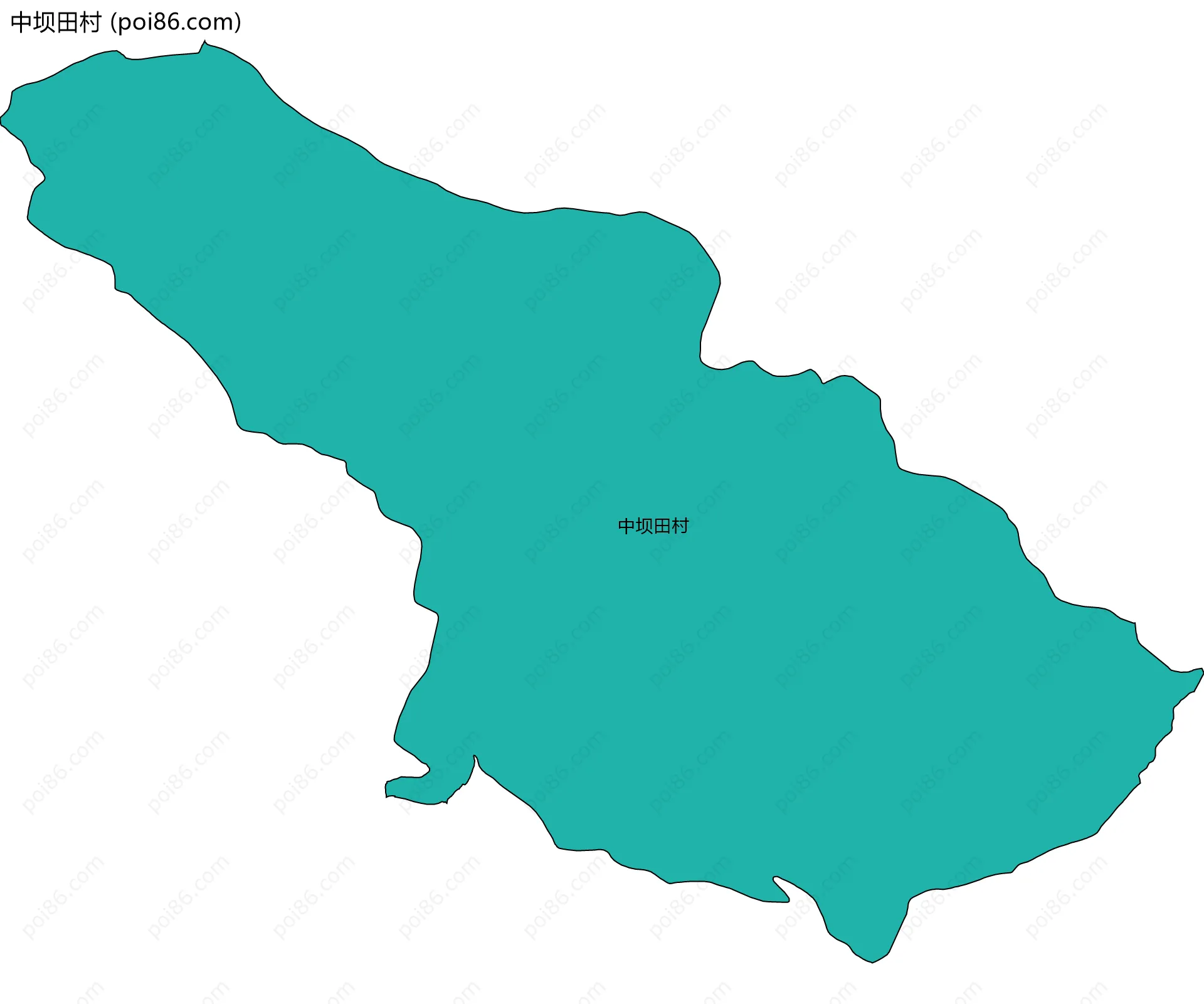 中坝田村边界地图