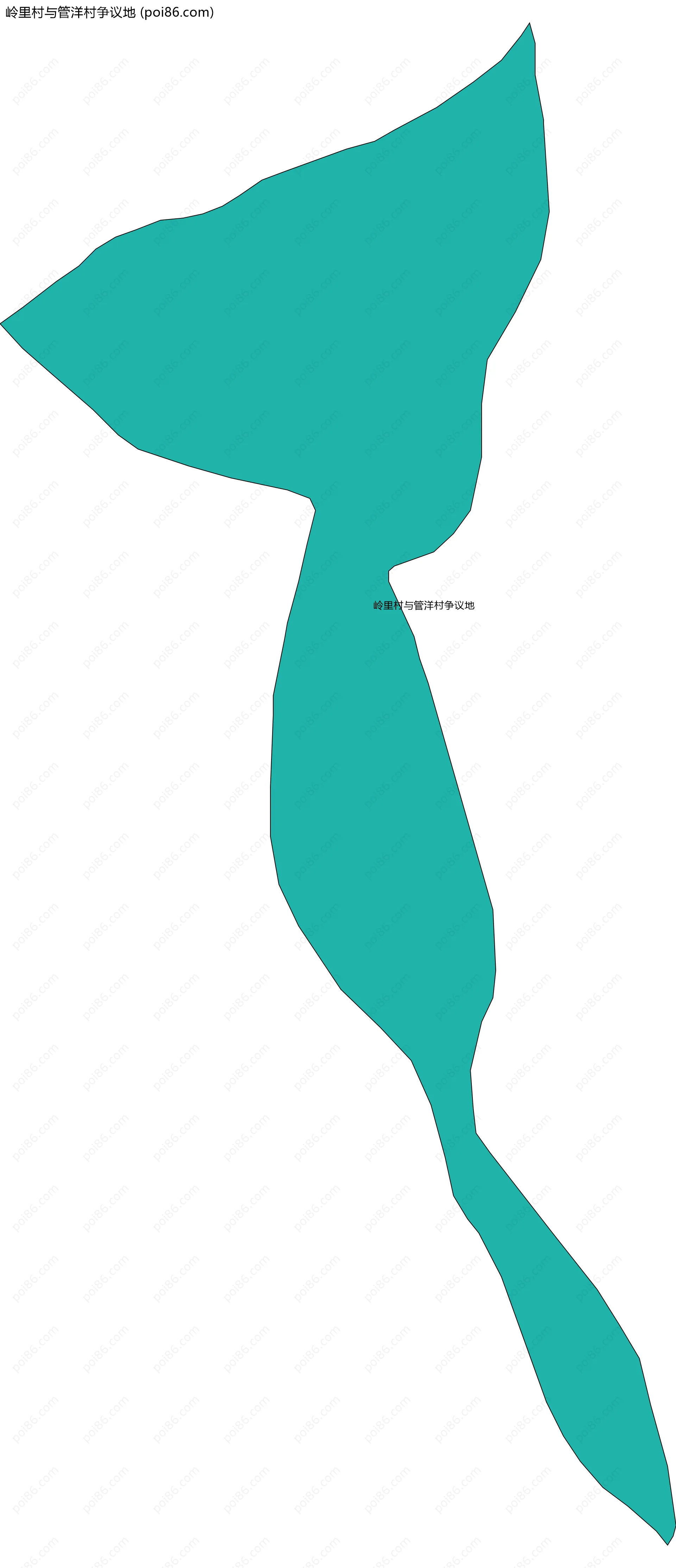 岭里村与管洋村争议地边界地图