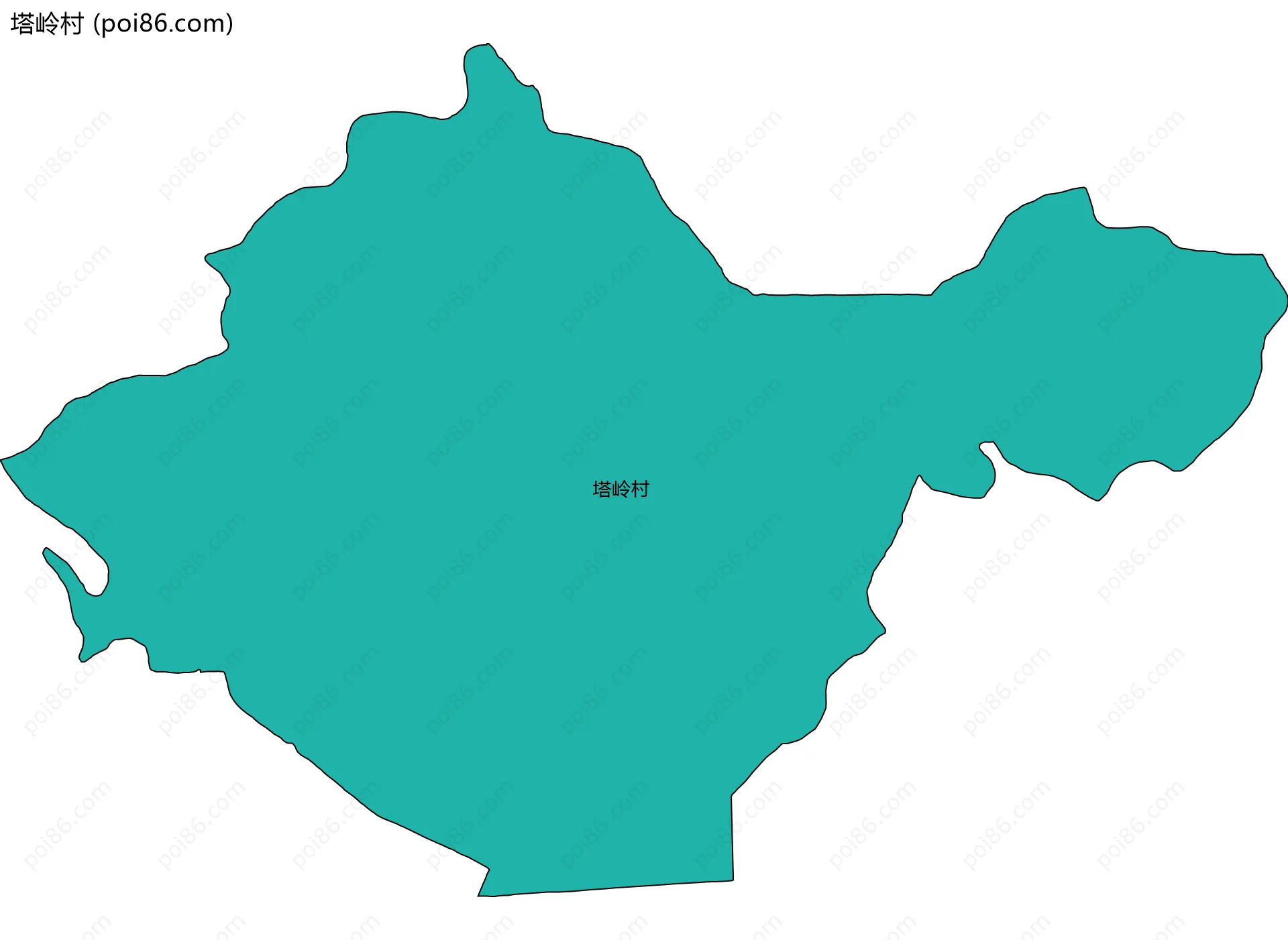 塔岭村边界地图
