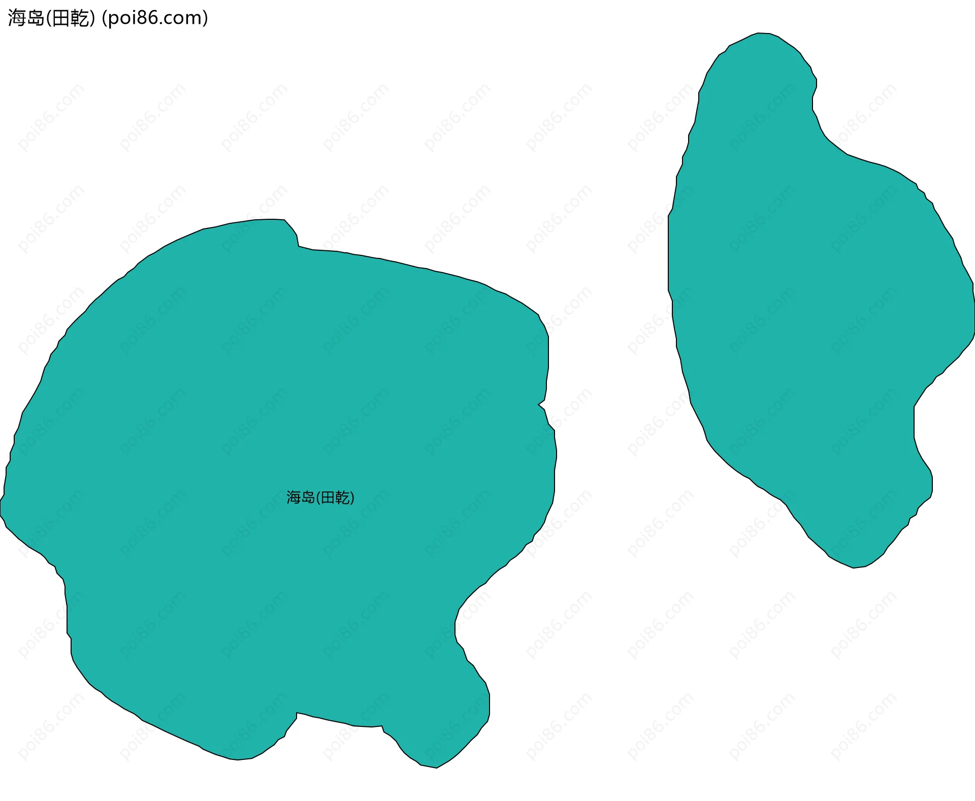 海岛(田乾)边界地图