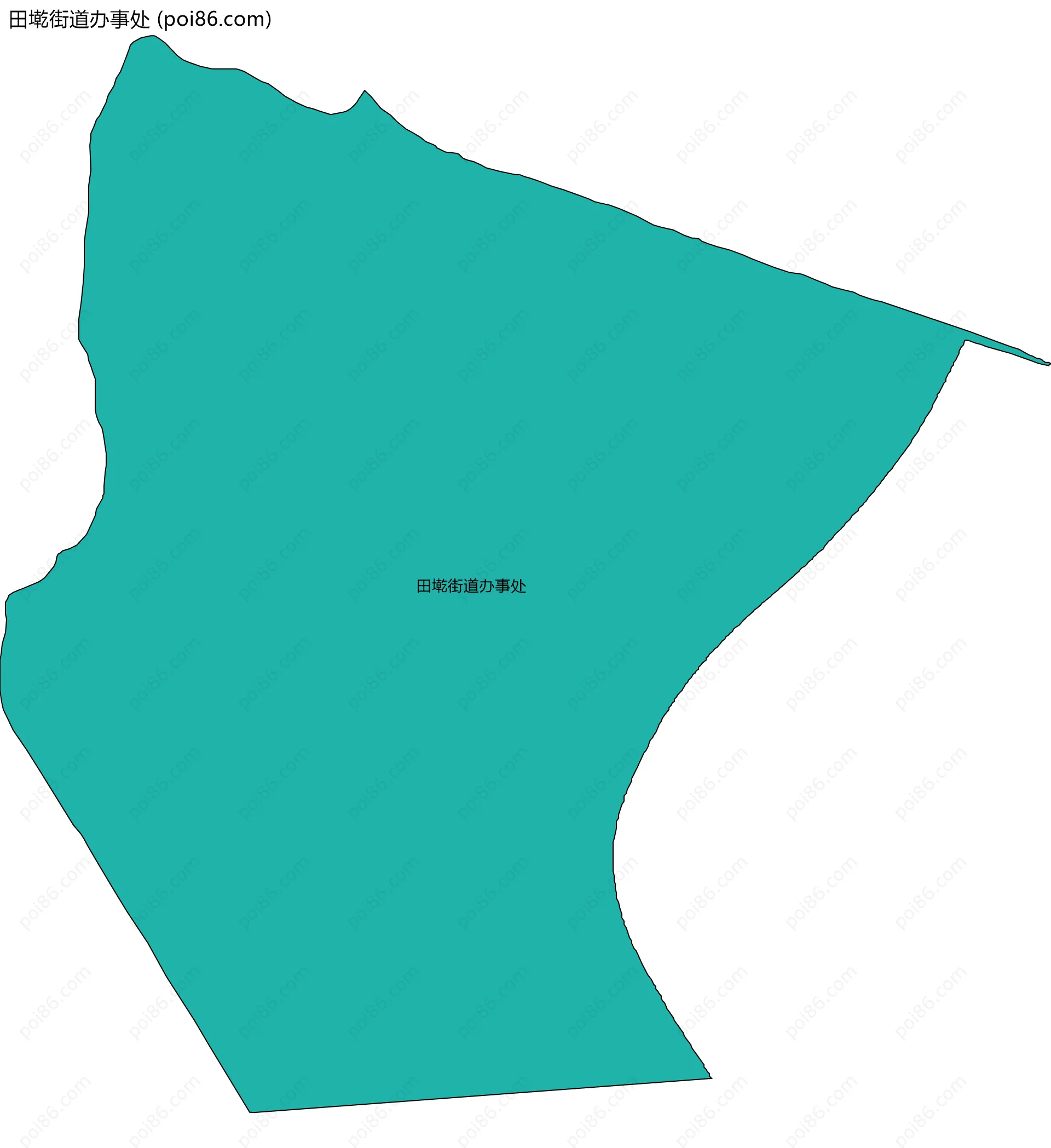 田墘街道办事处边界地图