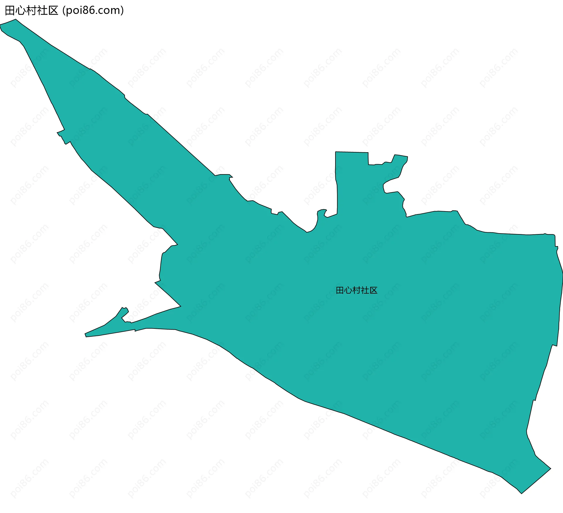 田心村社区边界地图