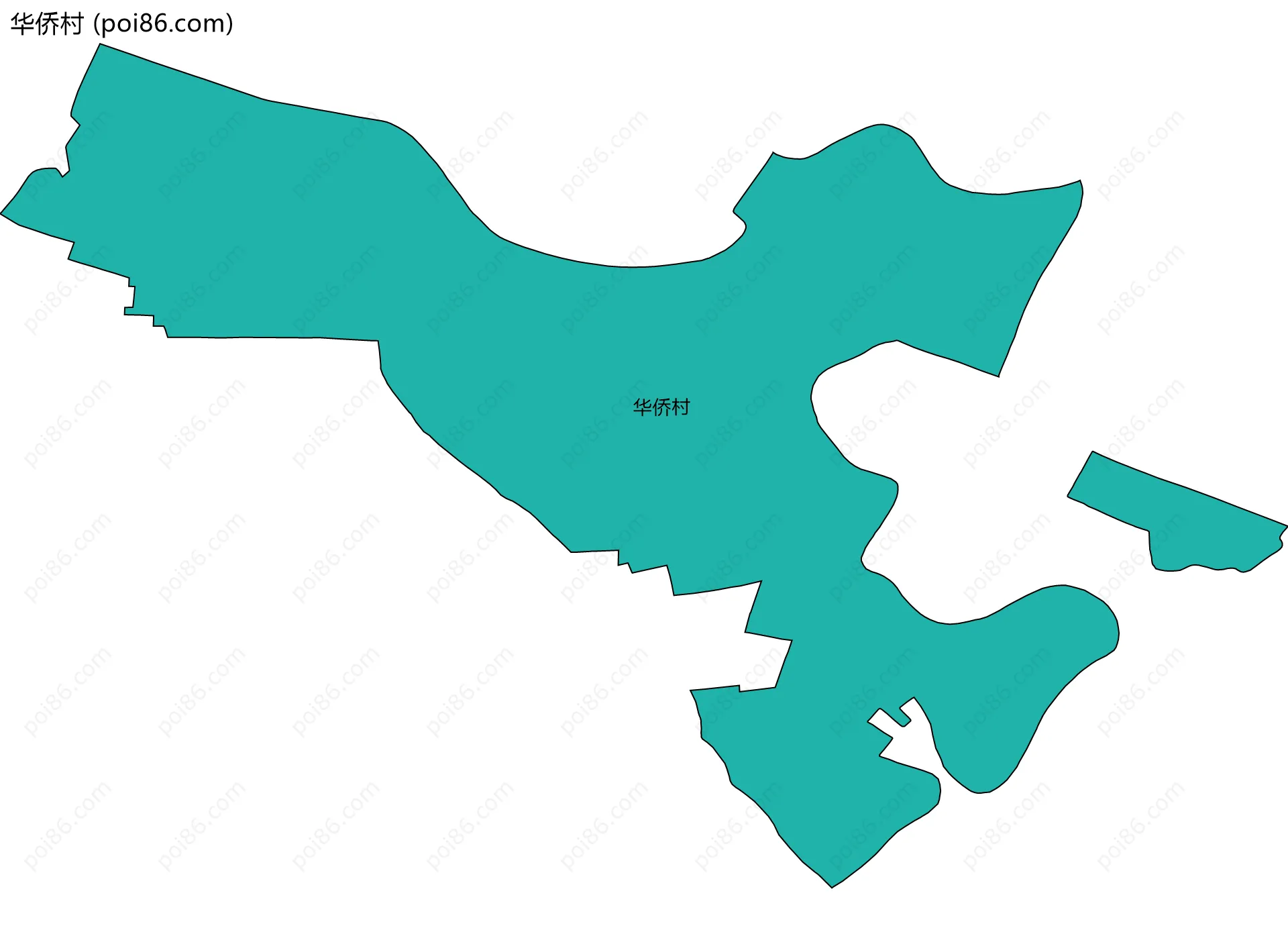 华侨村边界地图