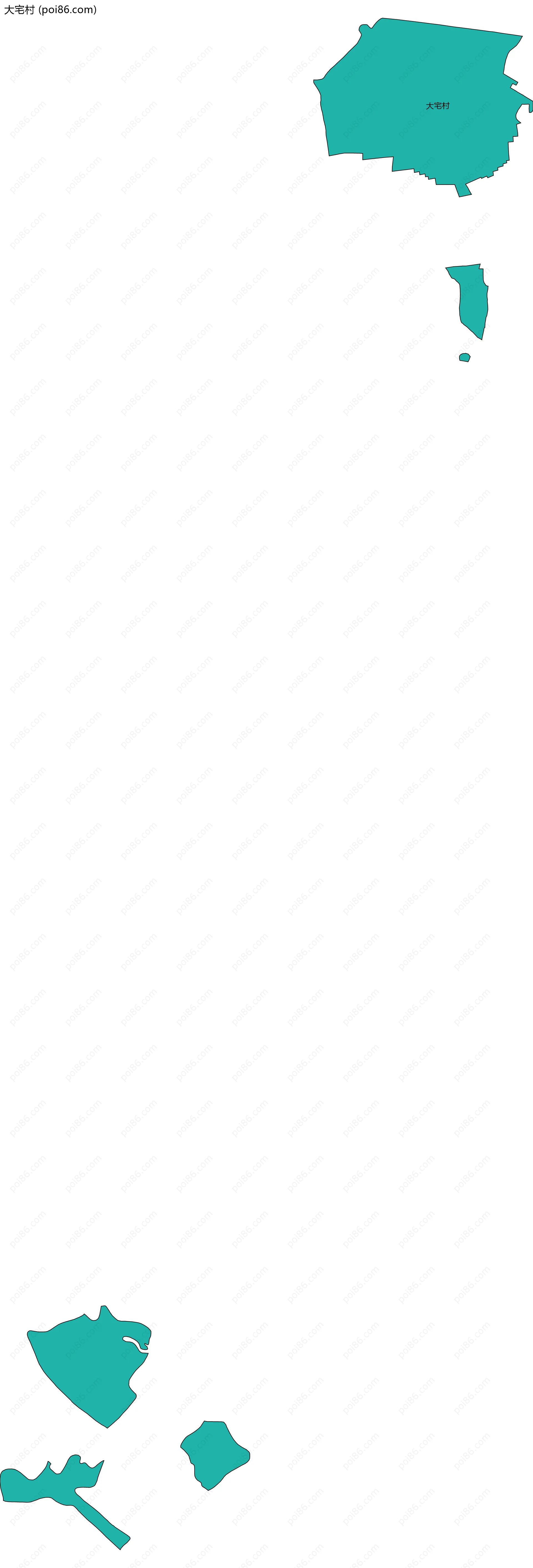 大宅村边界地图