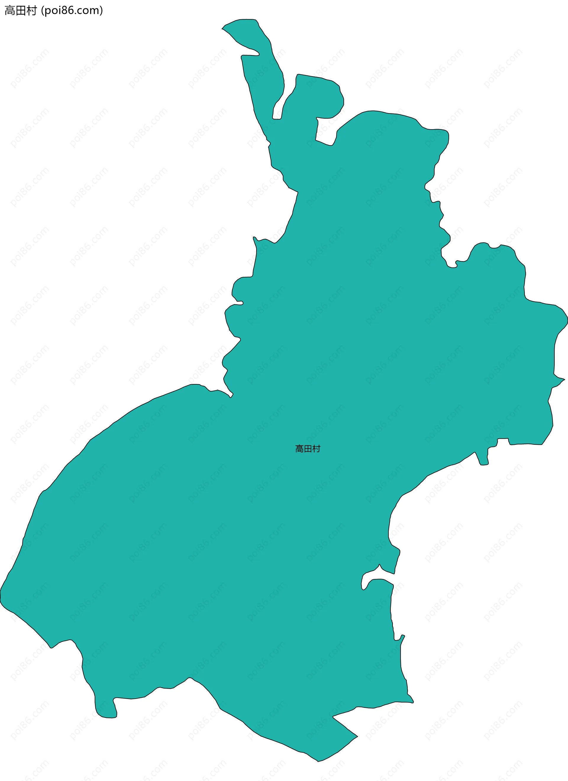 高田村边界地图