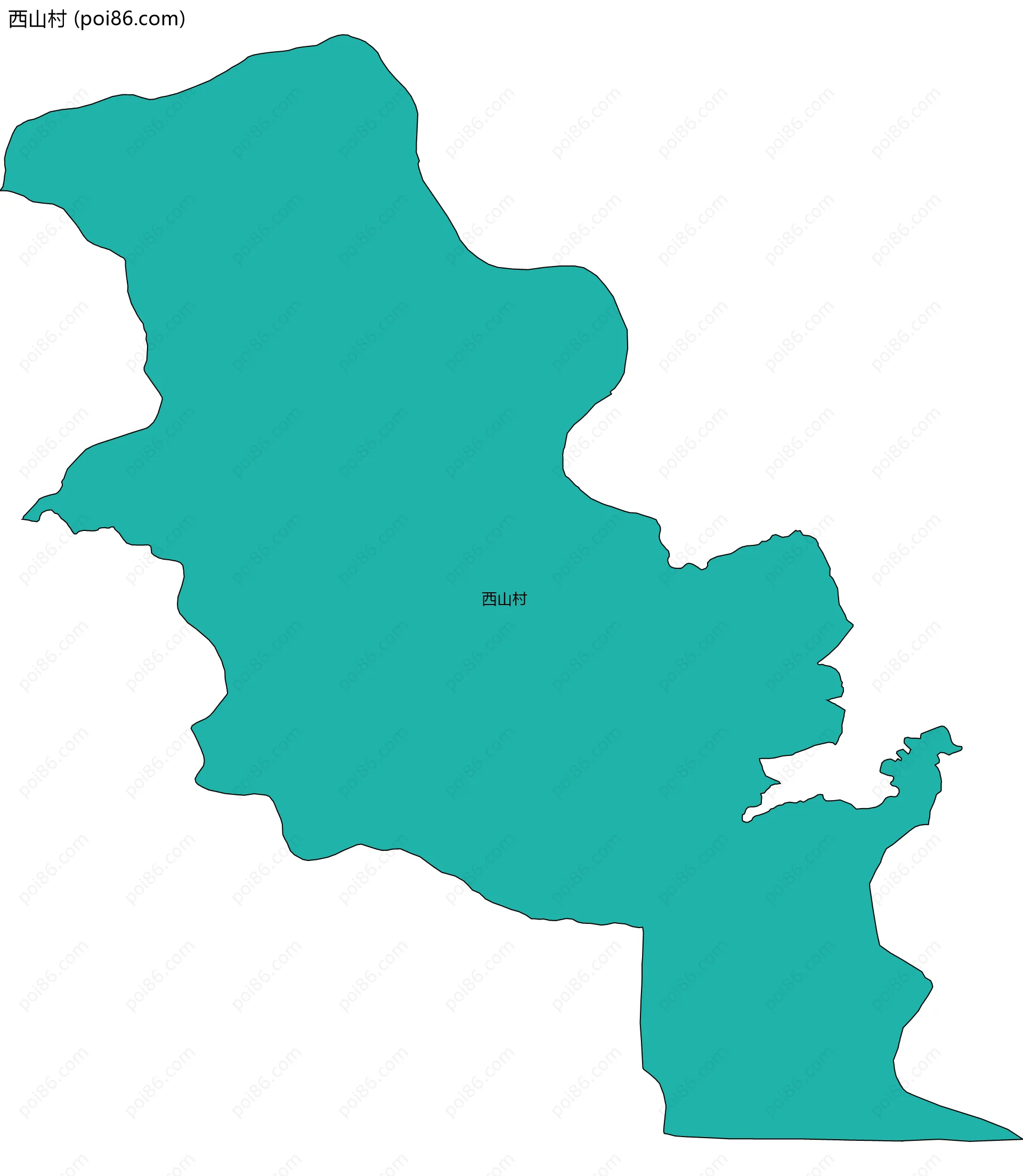 西山村边界地图