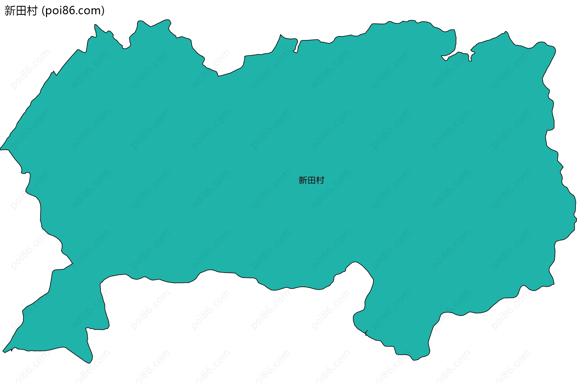 新田村边界地图