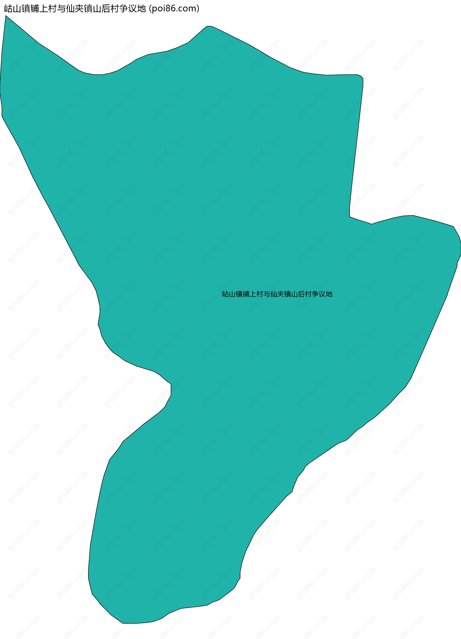 岵山镇铺上村与仙夹镇山后村争议地边界地图