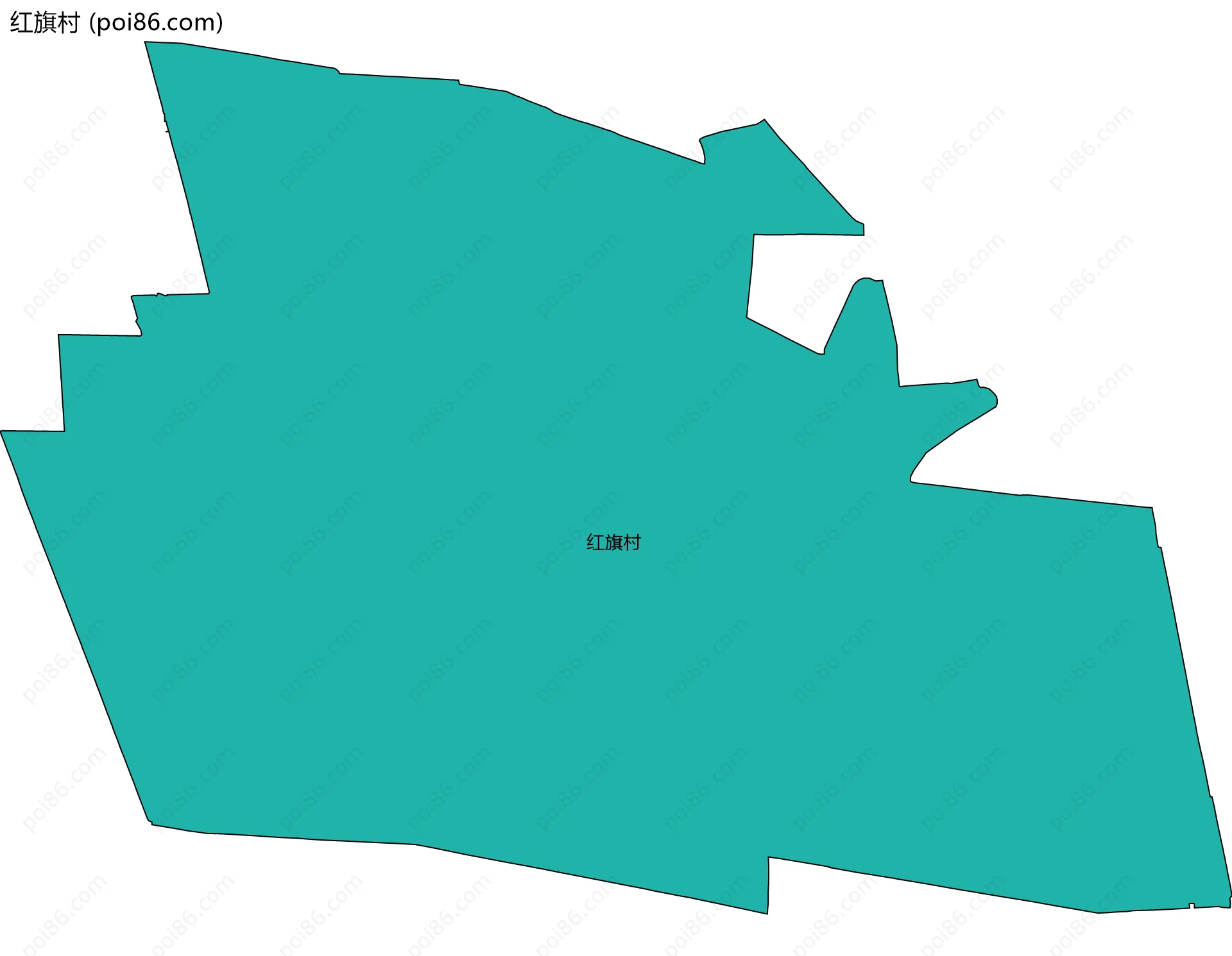 红旗村边界地图