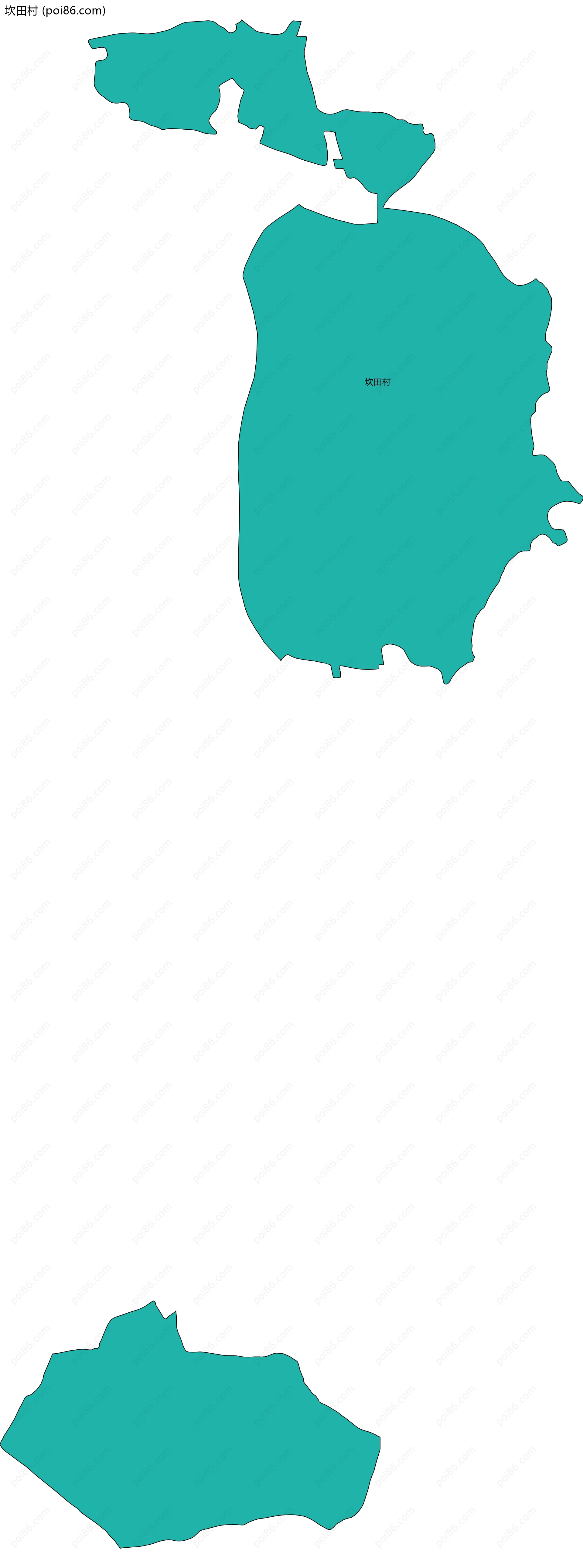 坎田村边界地图