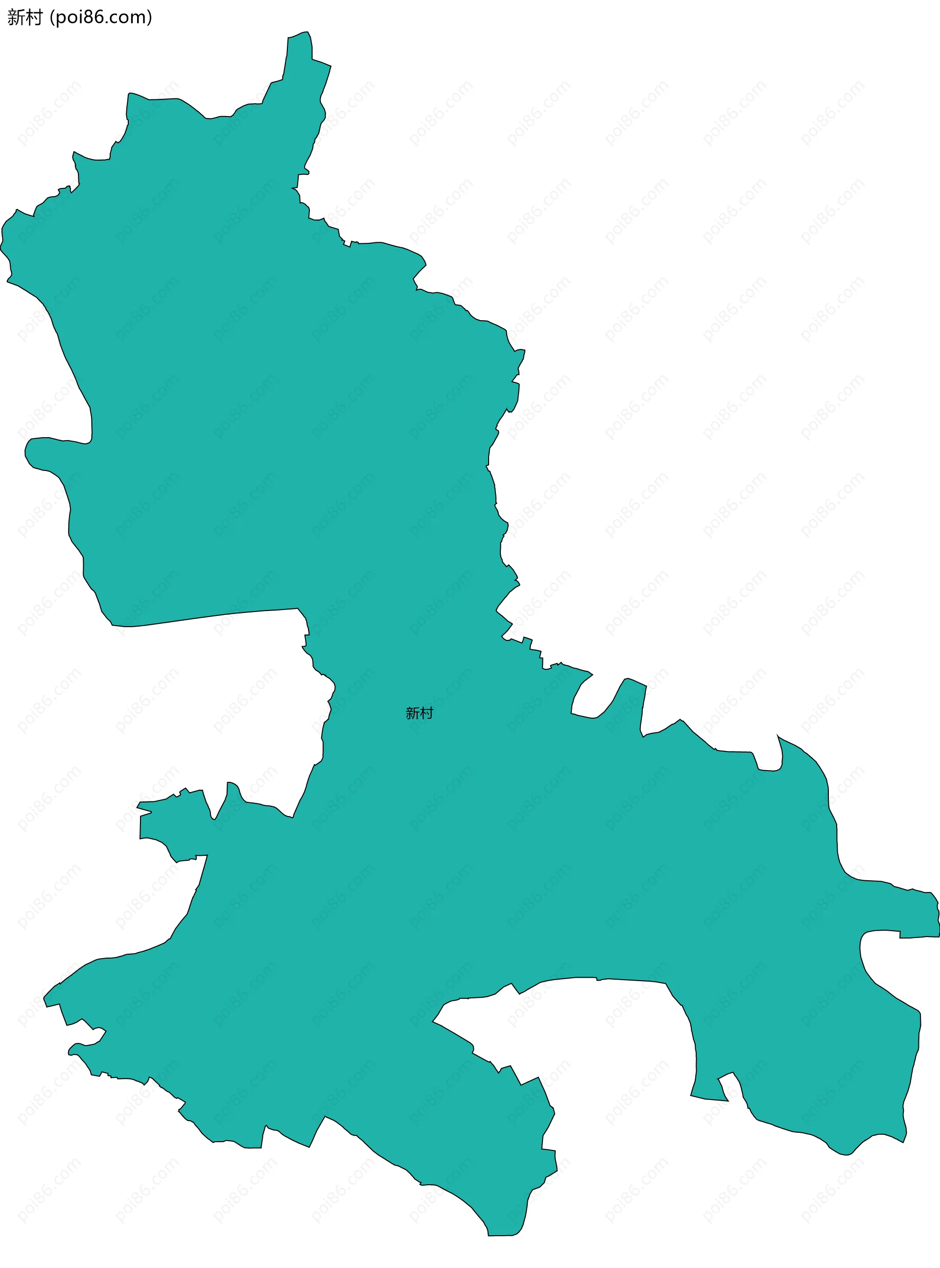 新村边界地图