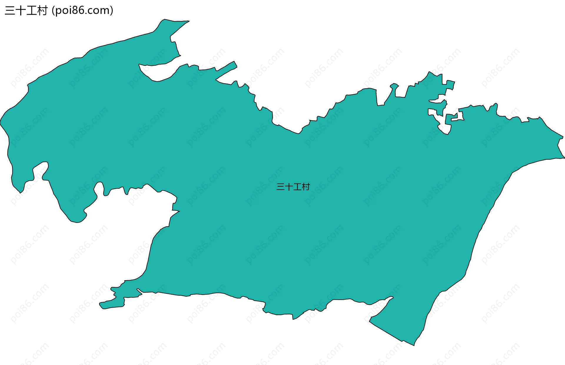 三十工村边界地图