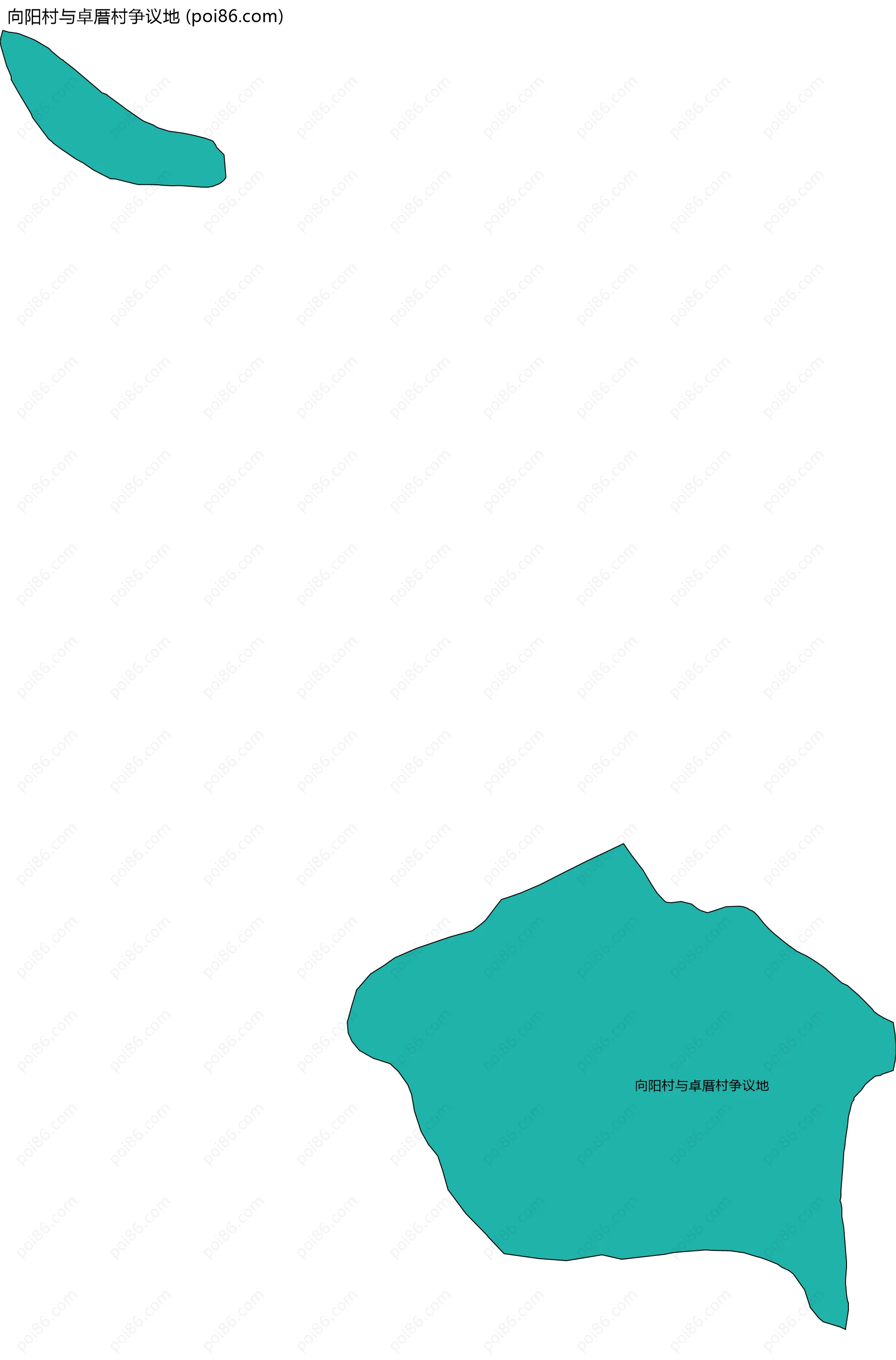 向阳村与卓厝村争议地边界地图