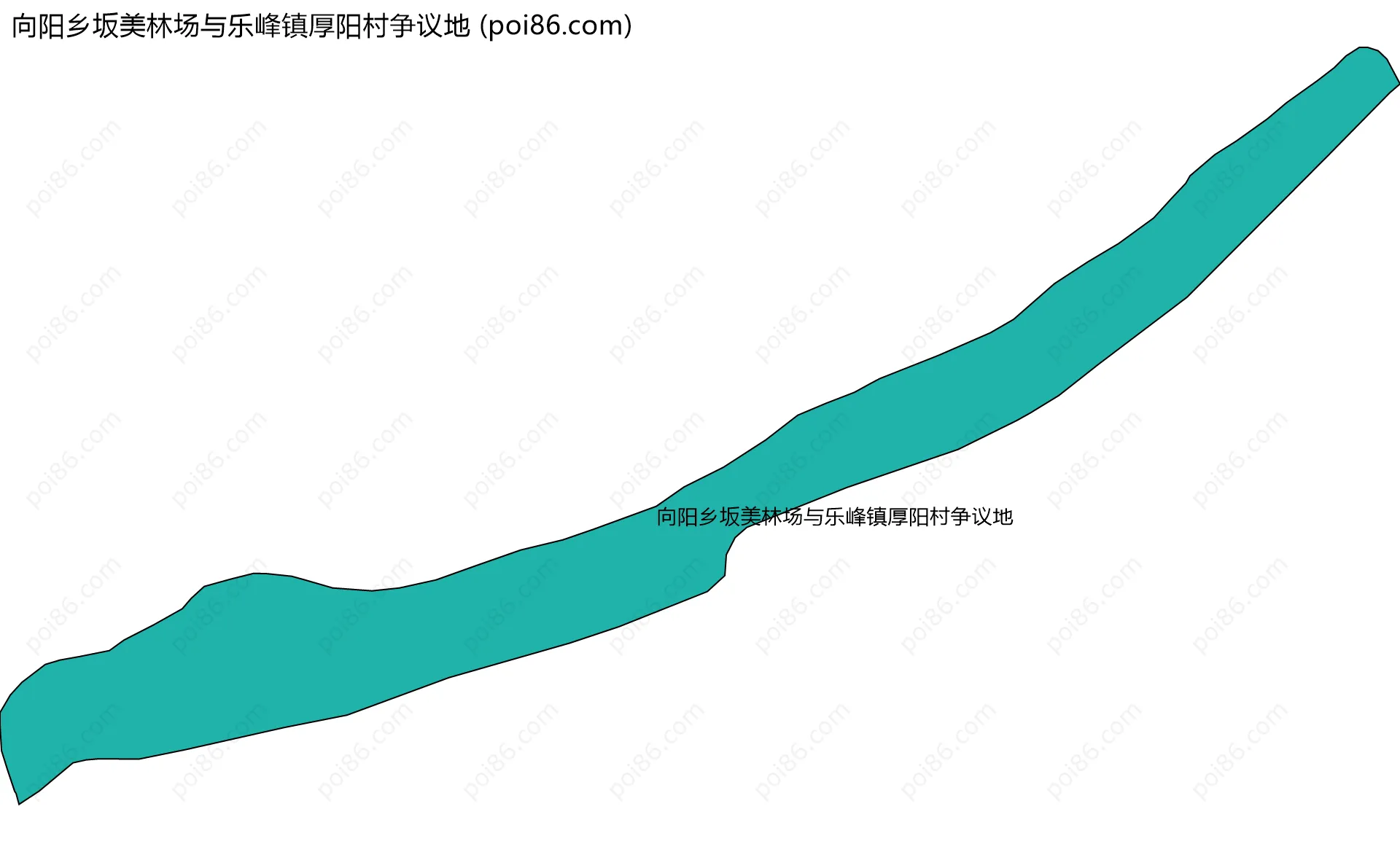 向阳乡坂美林场与乐峰镇厚阳村争议地边界地图