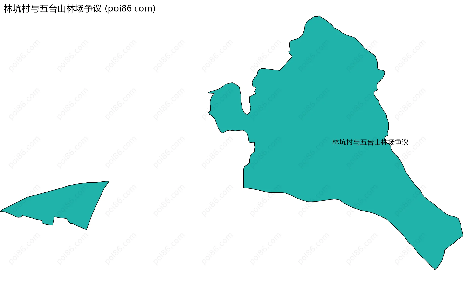 林坑村与五台山林场争议边界地图