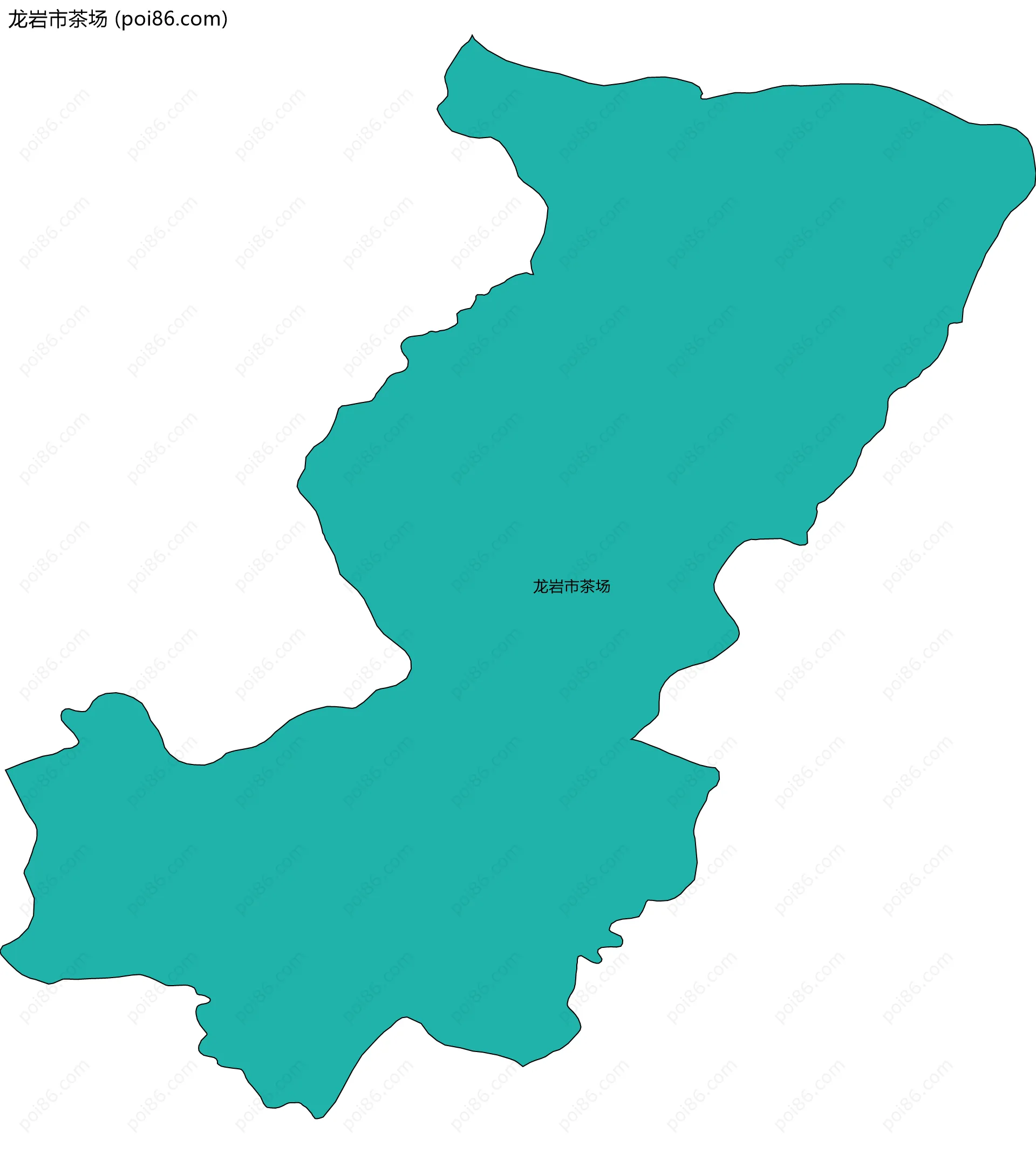 龙岩市茶场边界地图