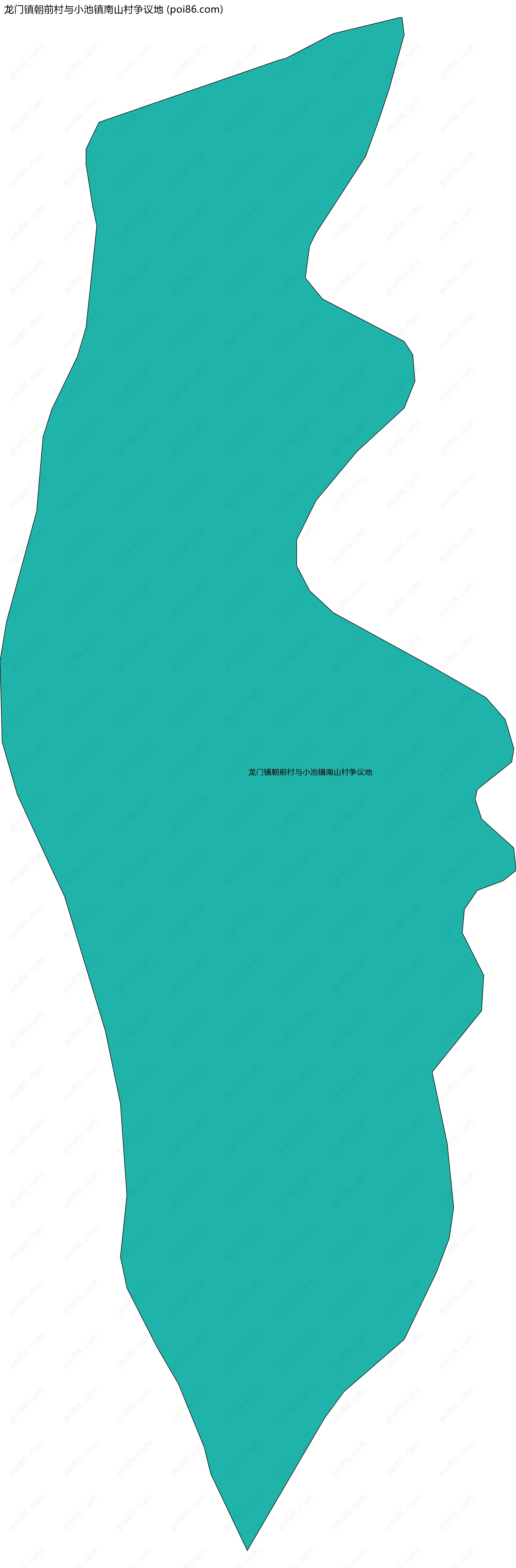 龙门镇朝前村与小池镇南山村争议地边界地图