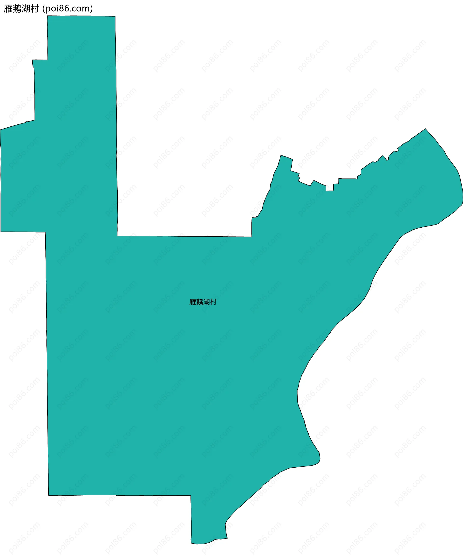 雁鹅湖村边界地图