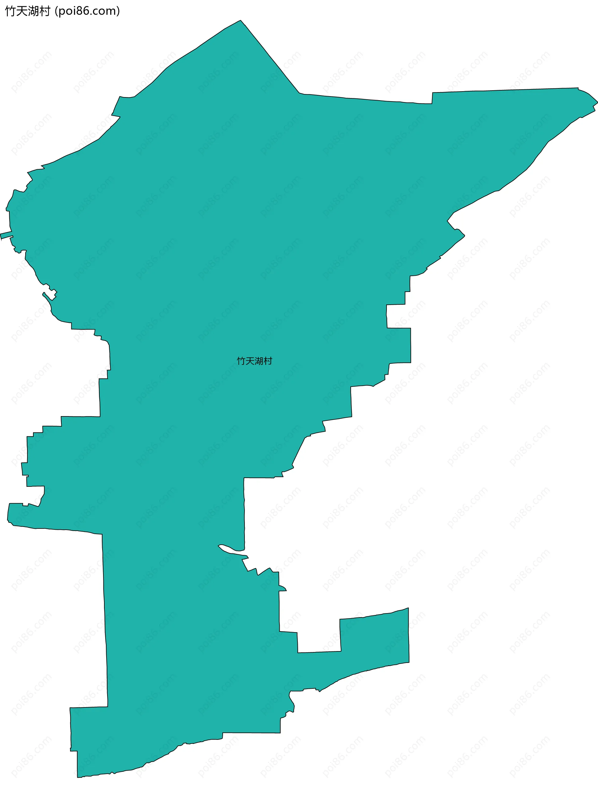 竹天湖村边界地图