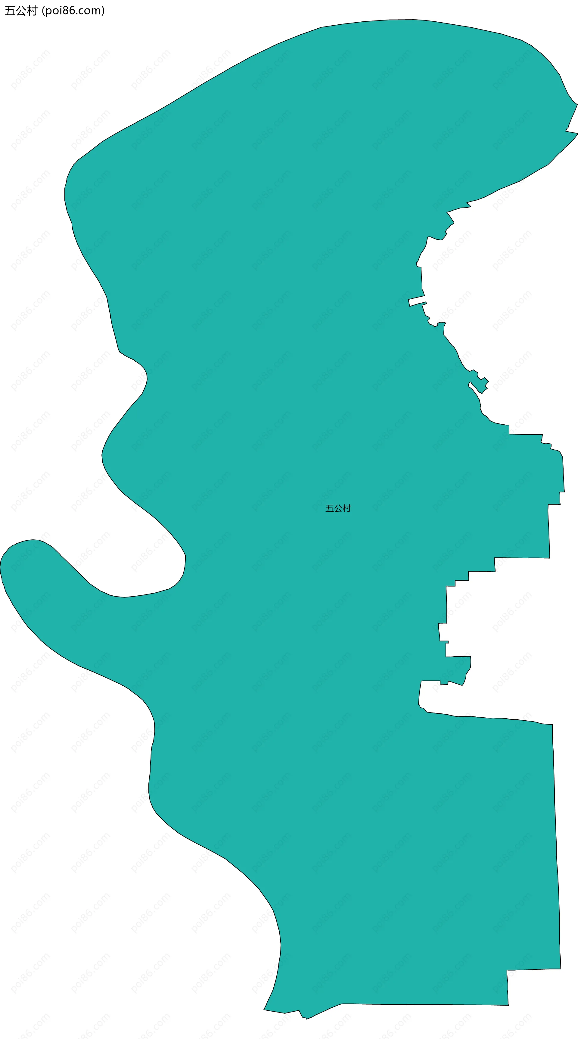 五公村边界地图