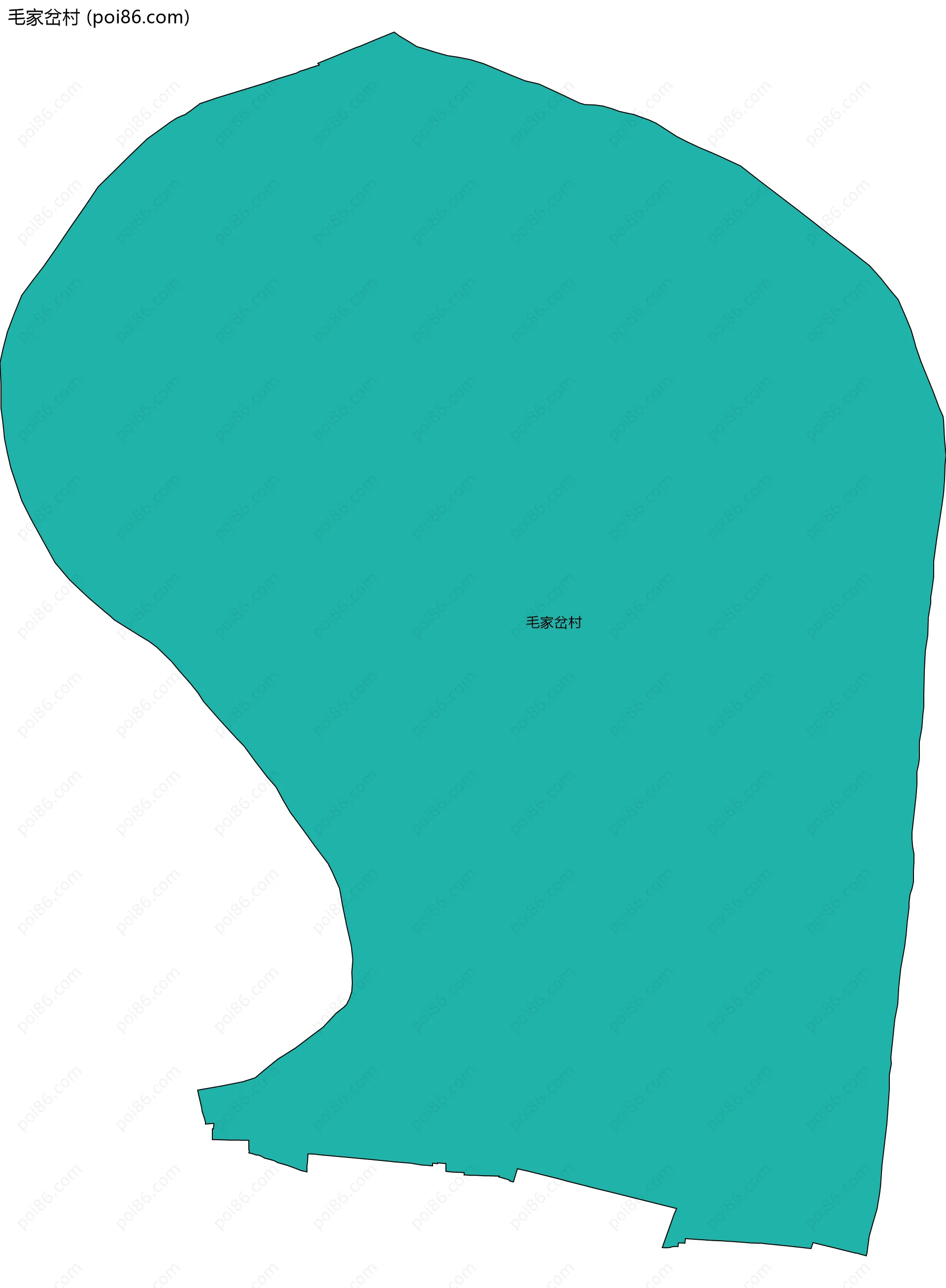 毛家岔村边界地图