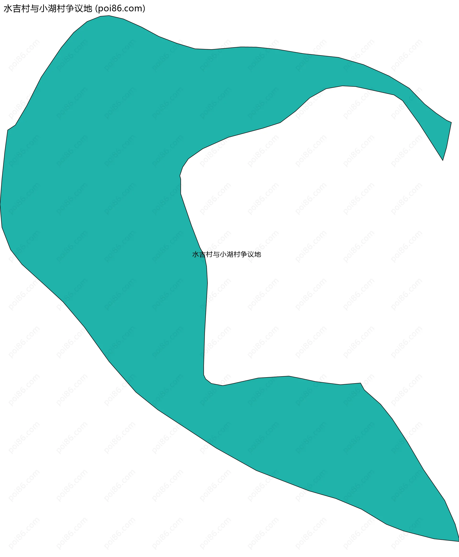 水吉村与小湖村争议地边界地图