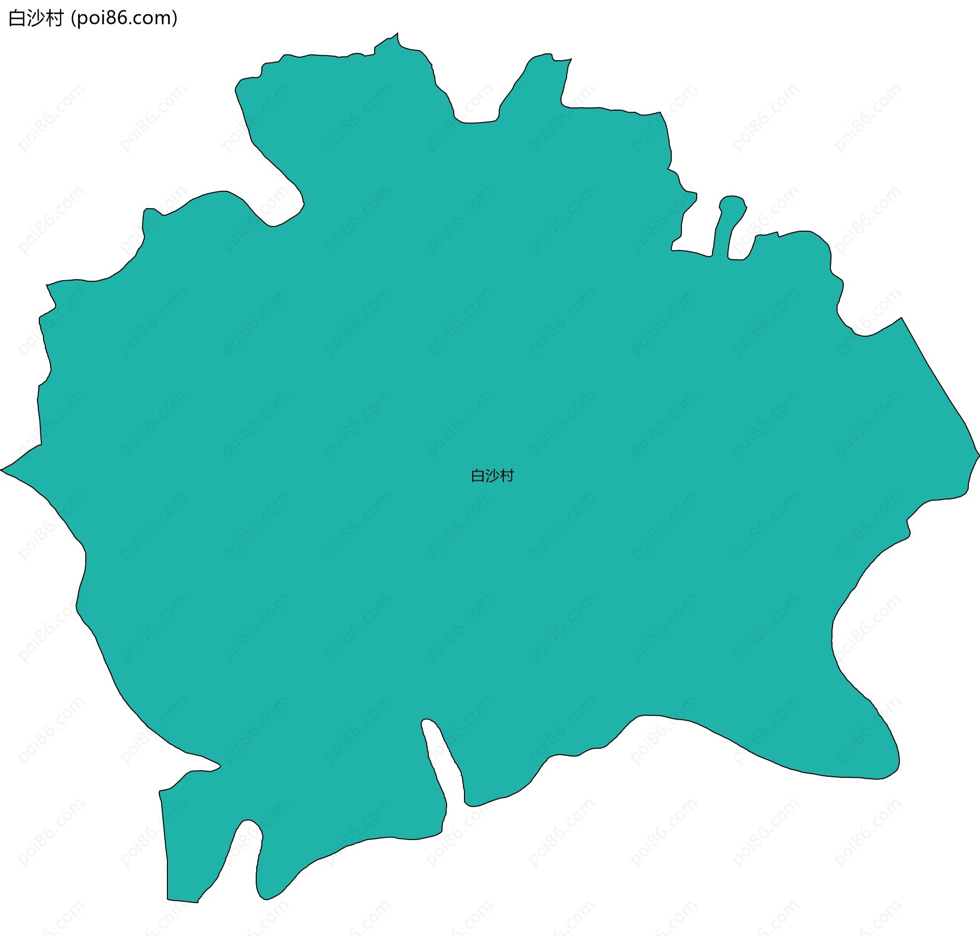白沙村边界地图
