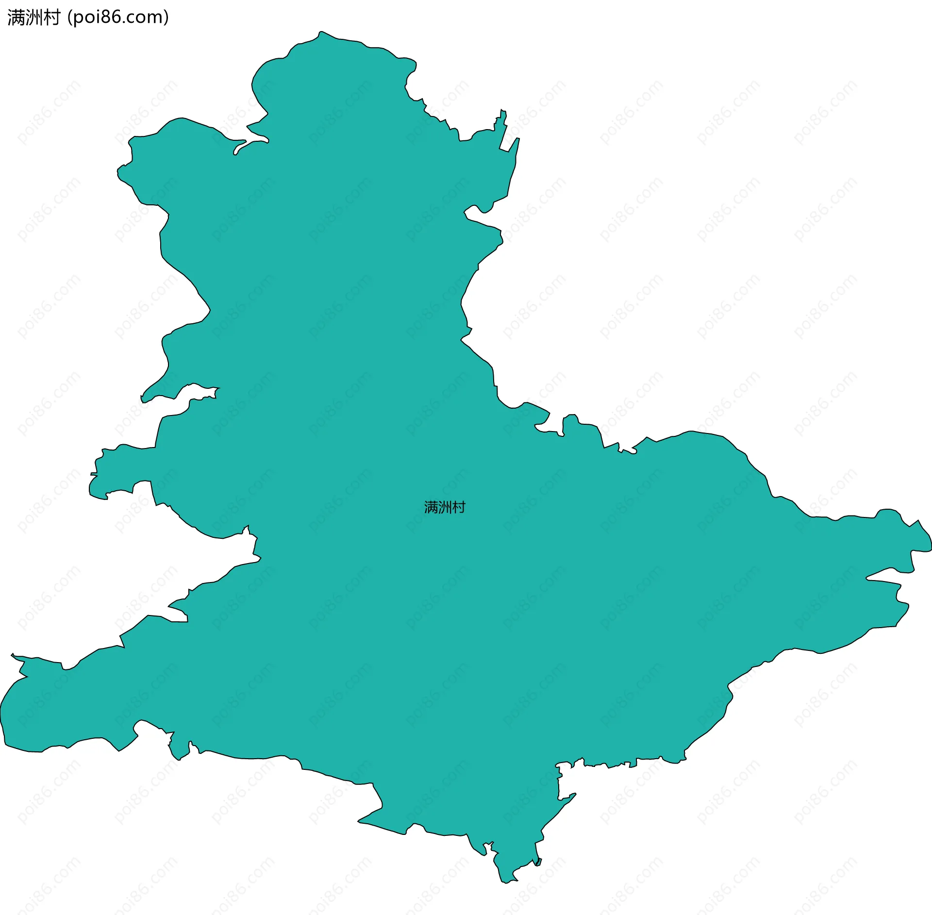 满洲村边界地图