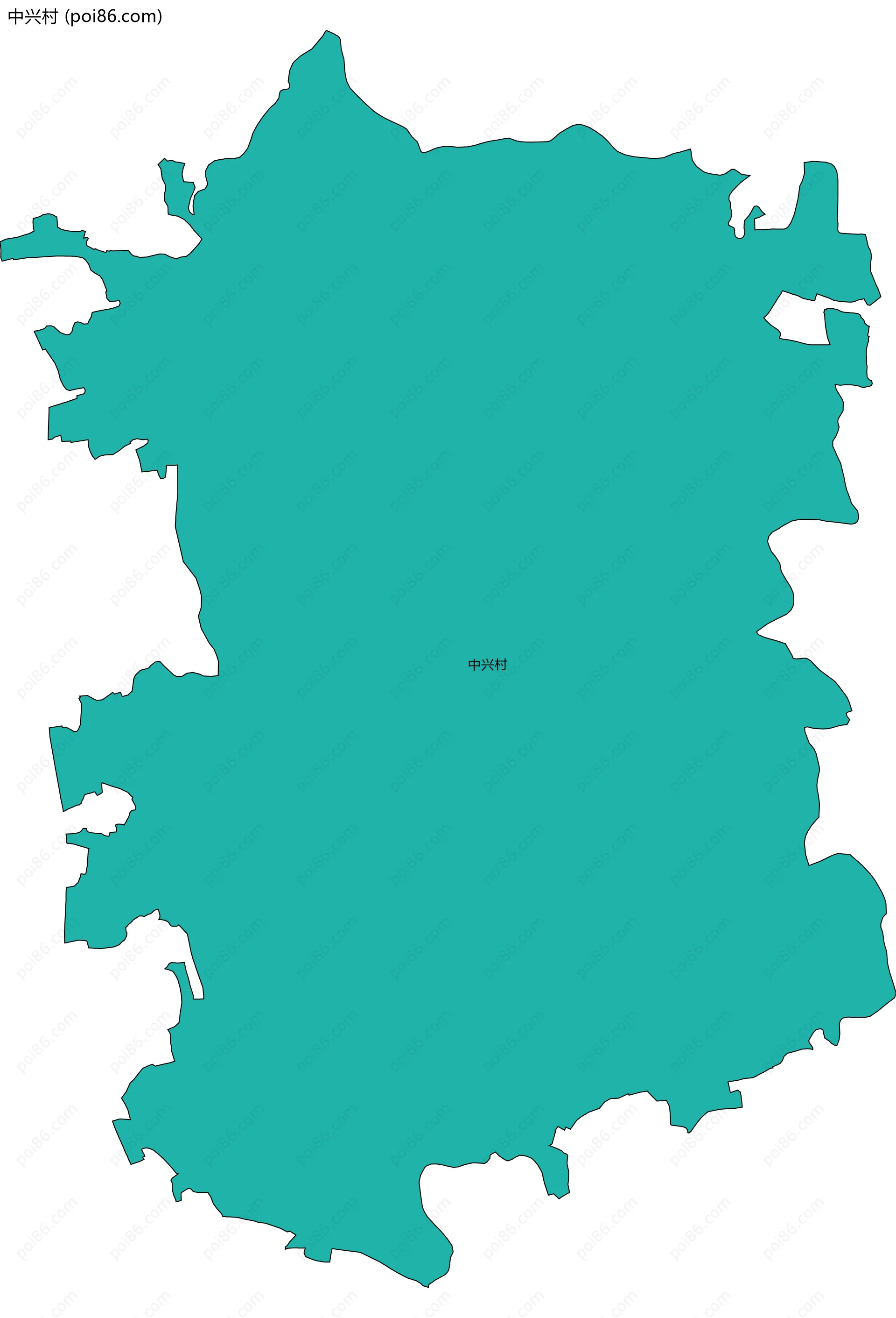 中兴村边界地图