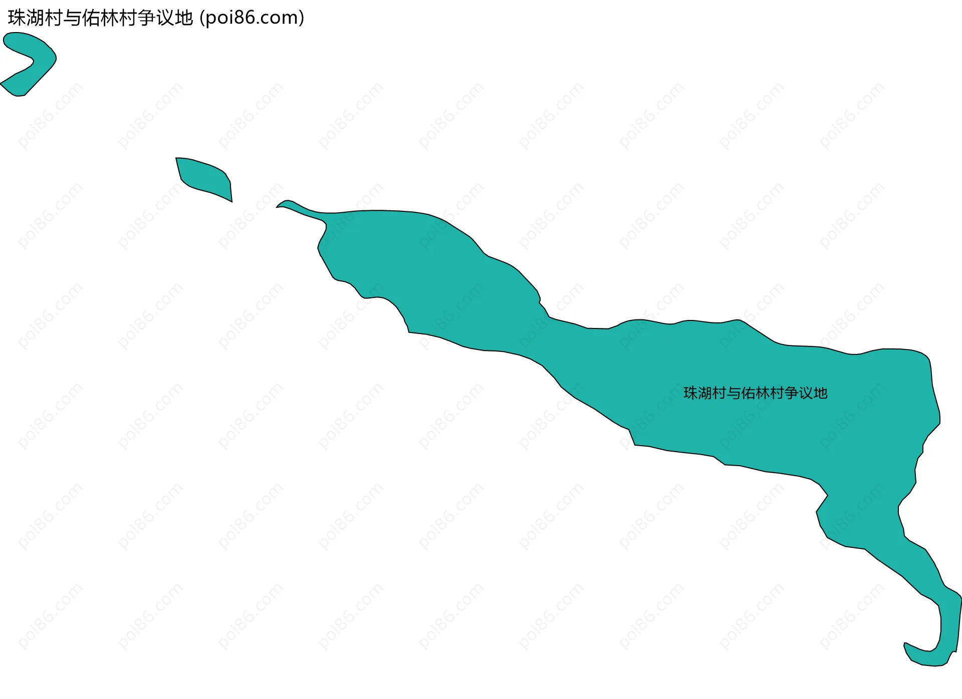 珠湖村与佑林村争议地边界地图