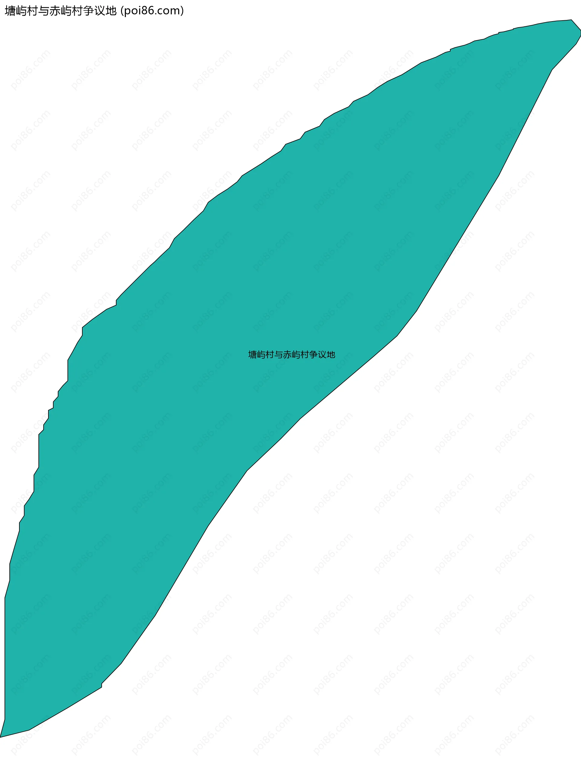 塘屿村与赤屿村争议地边界地图