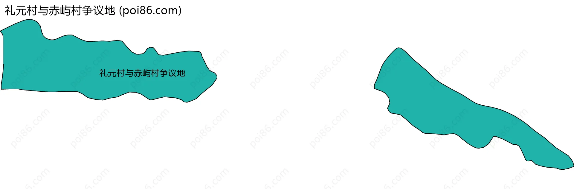 礼元村与赤屿村争议地边界地图