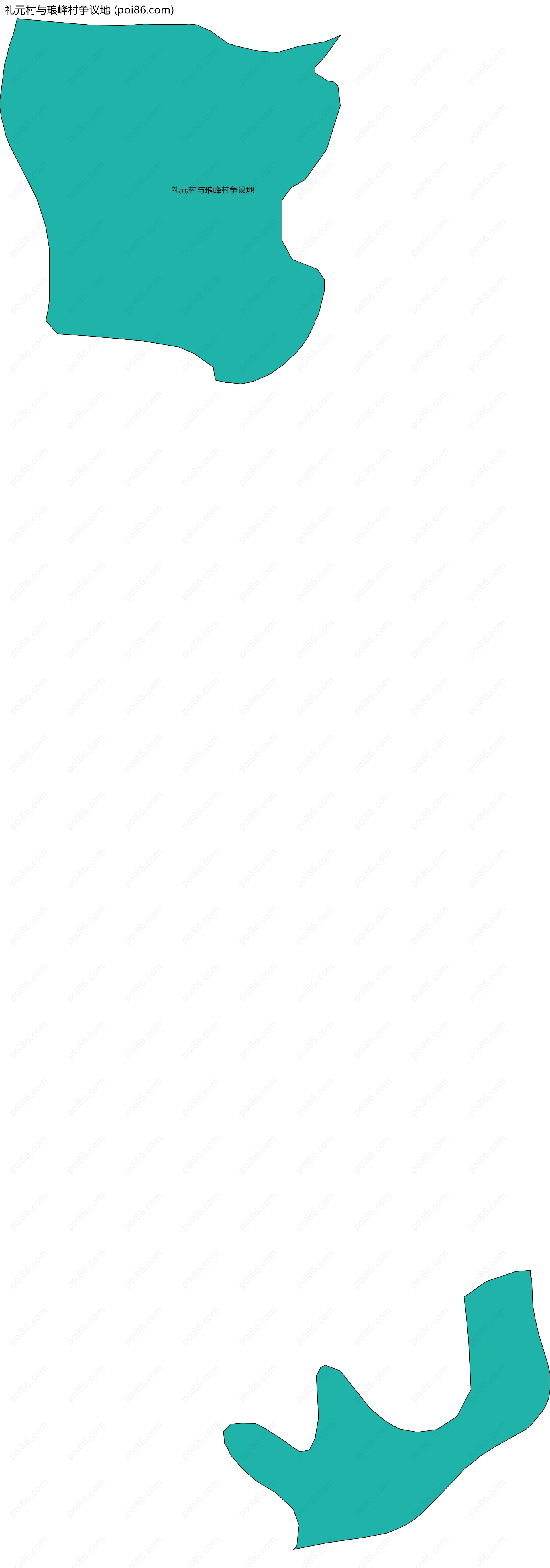 礼元村与琅峰村争议地边界地图