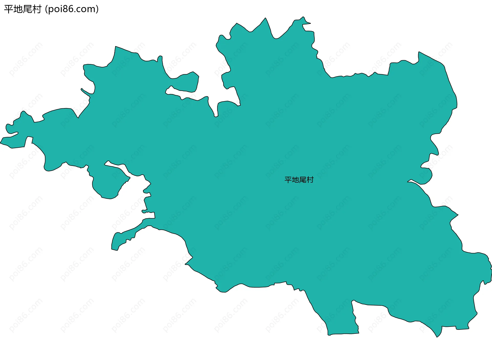 平地尾村边界地图