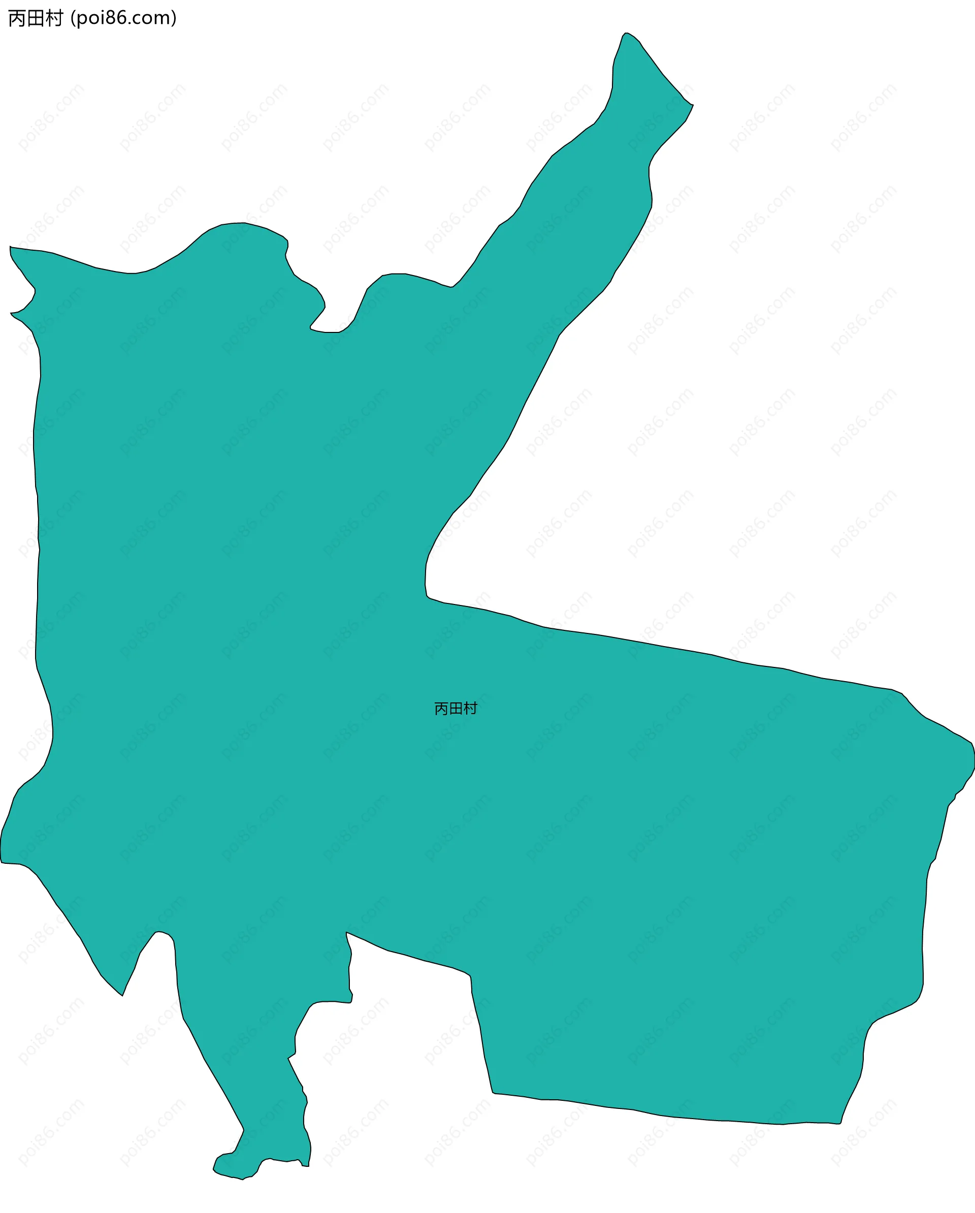 丙田村边界地图