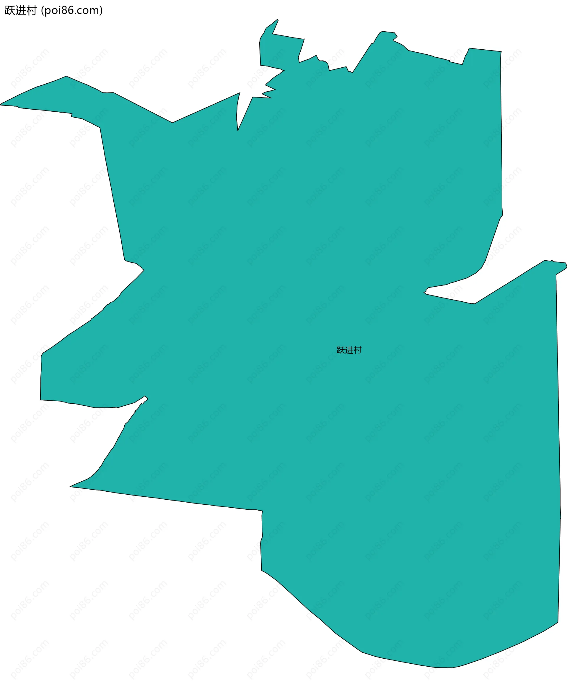 跃进村边界地图