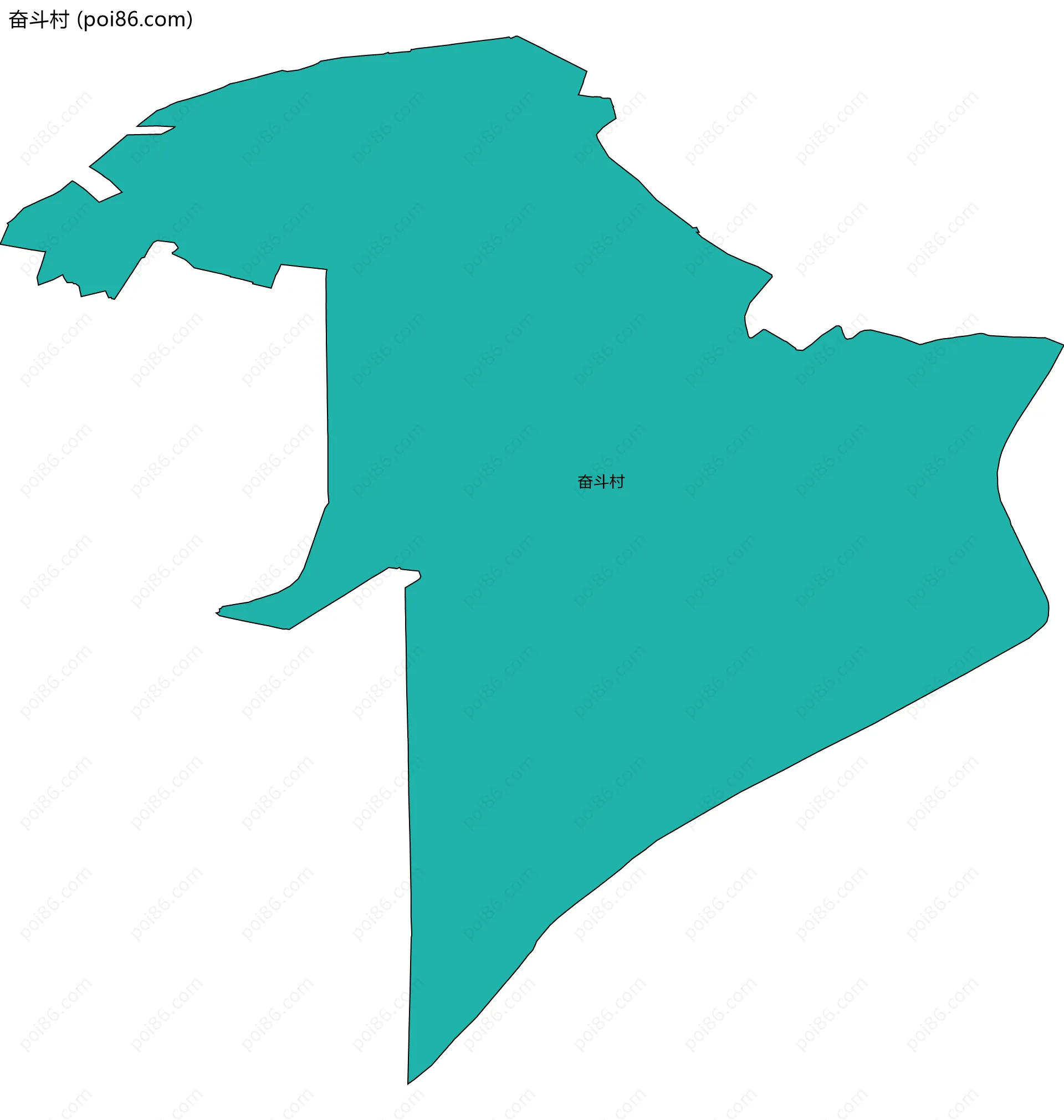 奋斗村边界地图