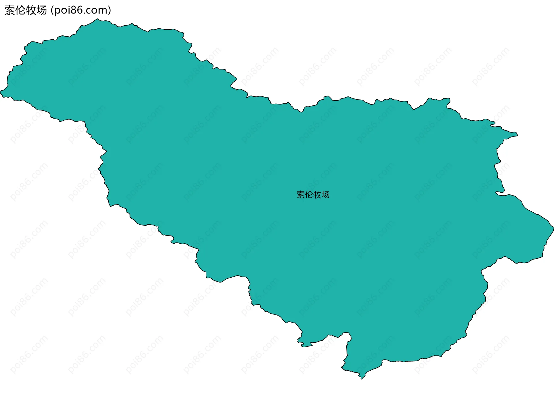 索伦牧场边界地图(五级行政区划)