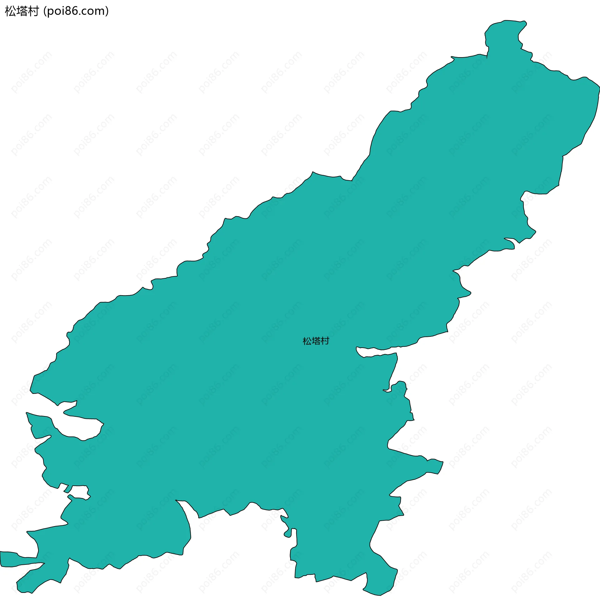 松塔村边界地图