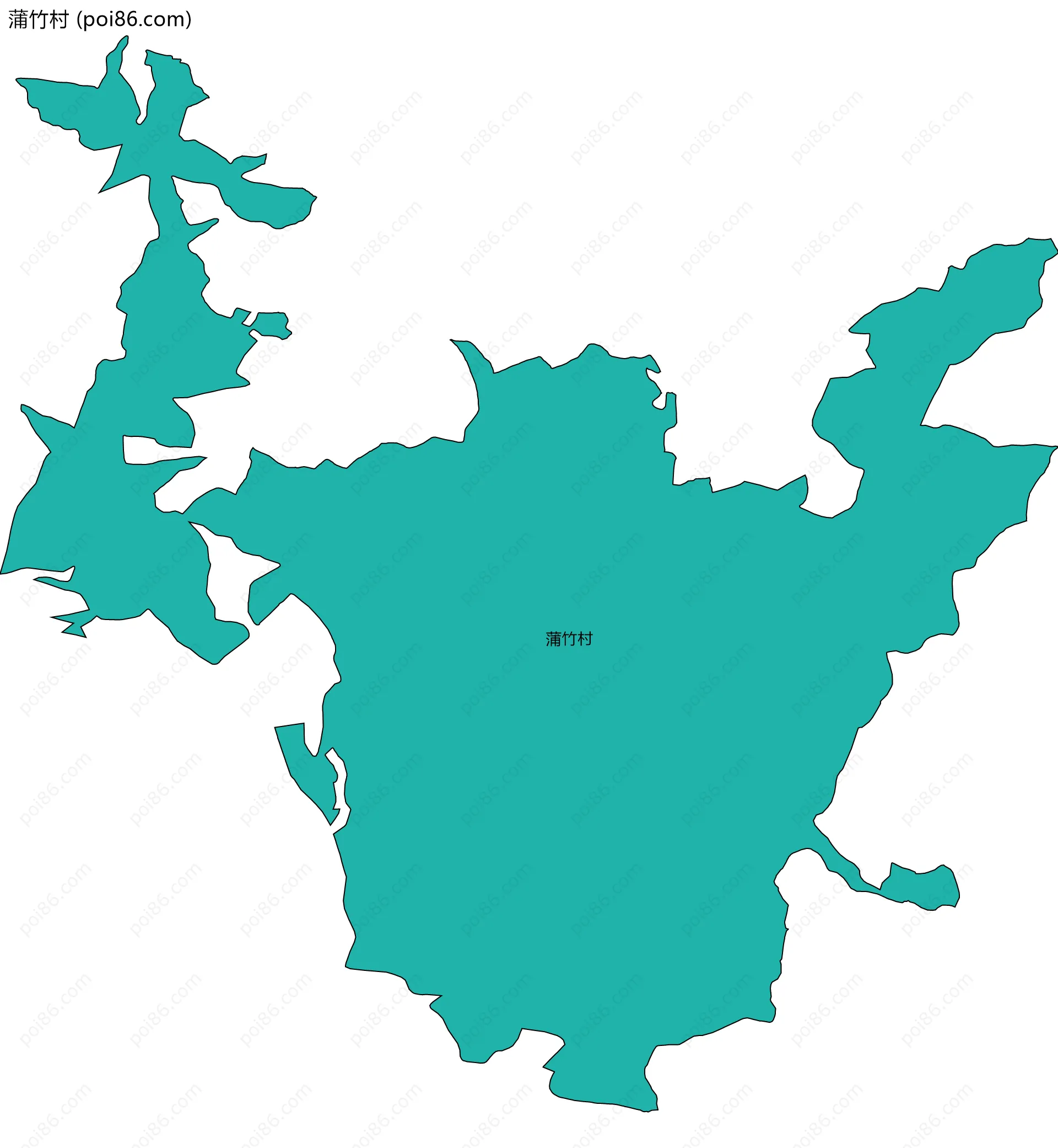 蒲竹村边界地图