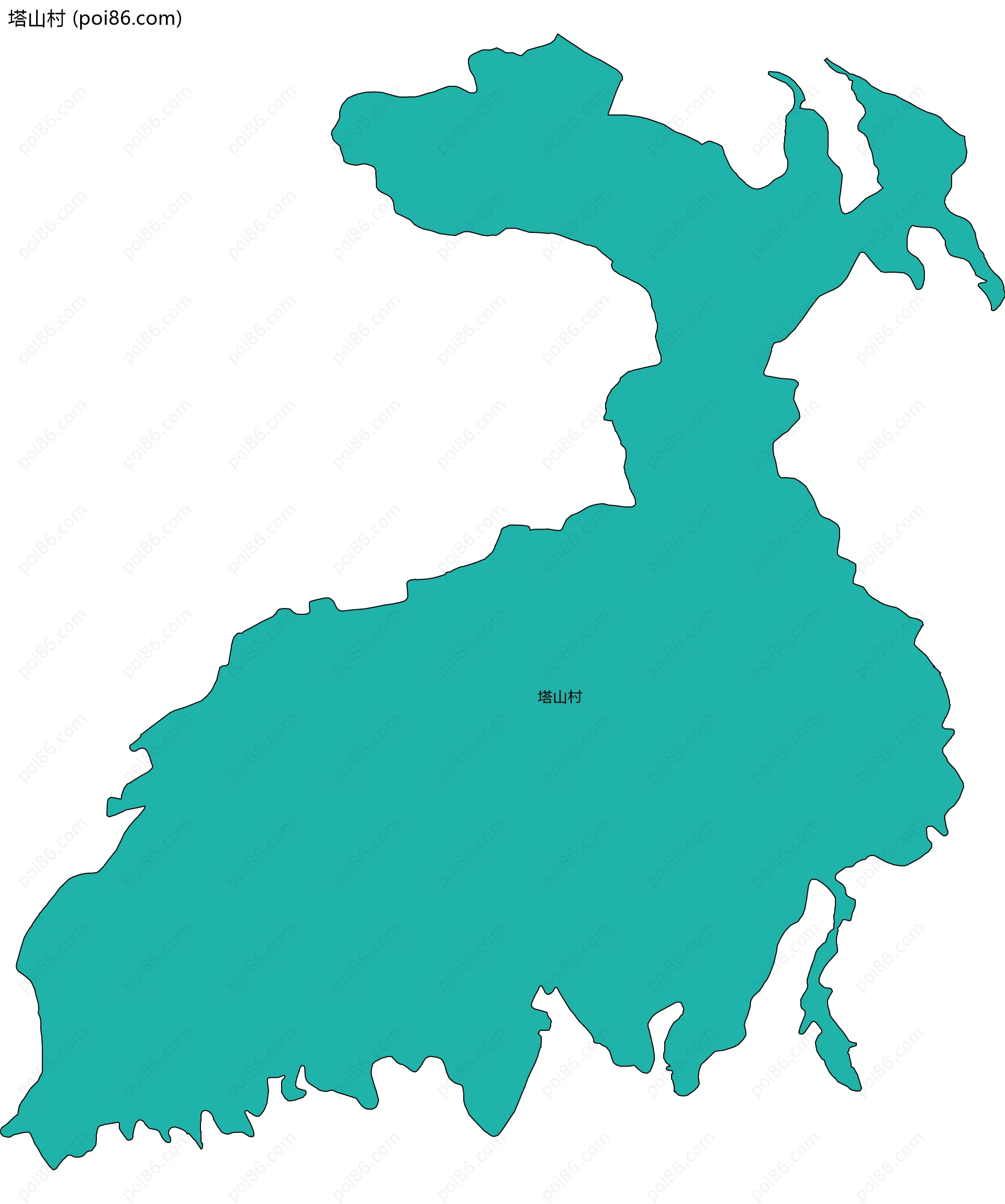 塔山村边界地图