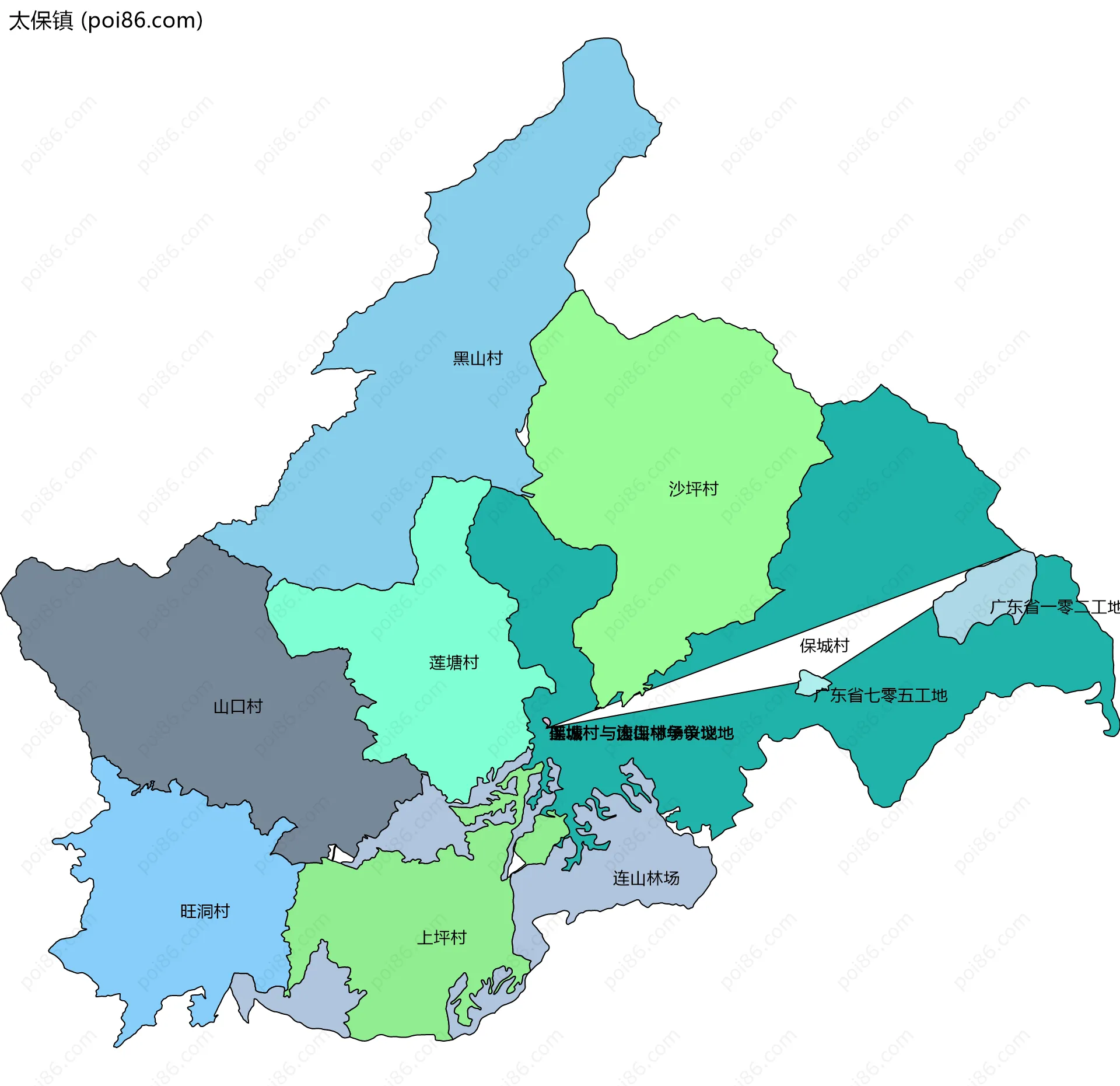 太保镇边界地图(五级行政区划)
