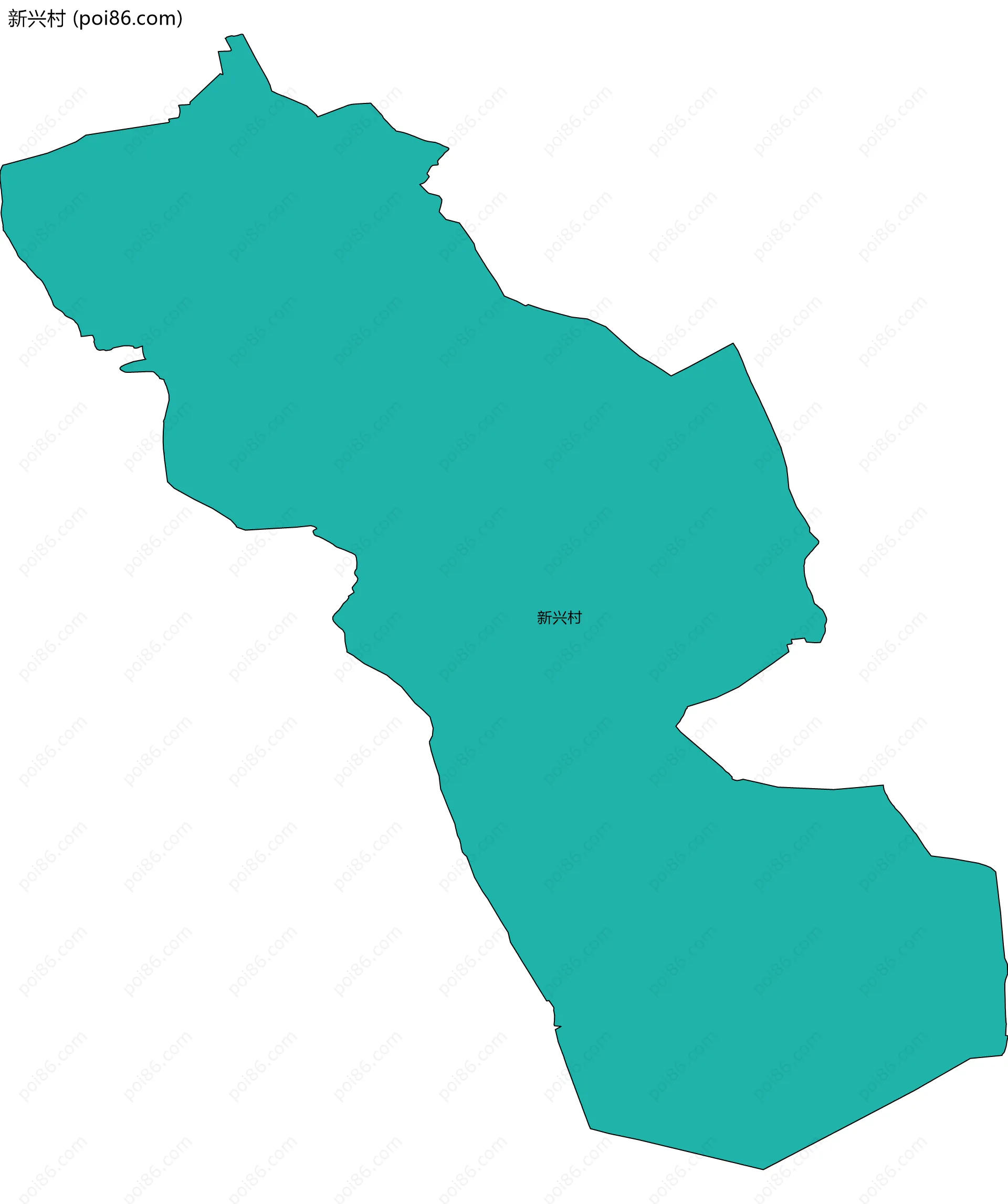 新兴村边界地图
