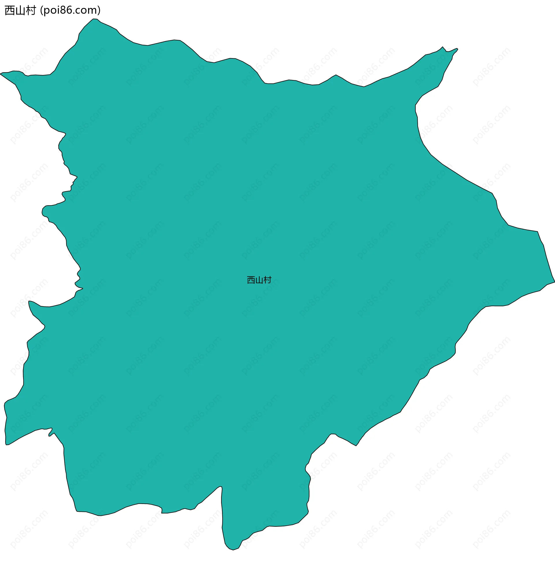 西山村边界地图
