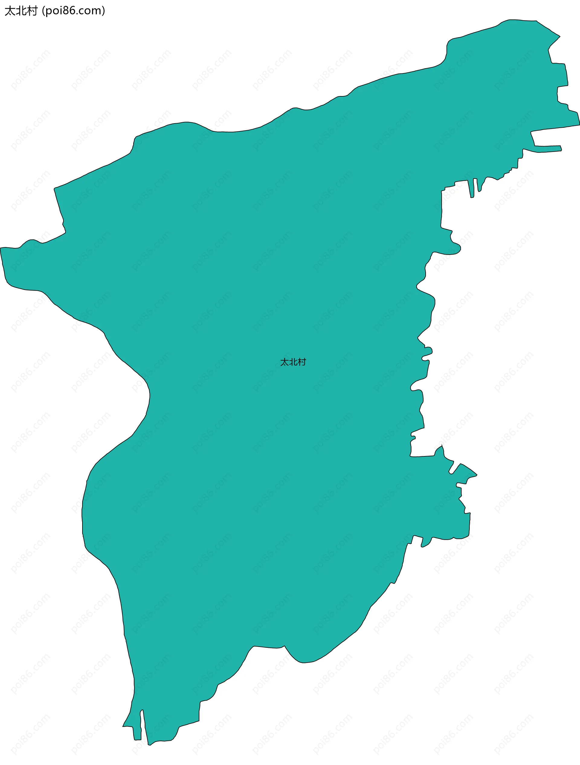 太北村边界地图