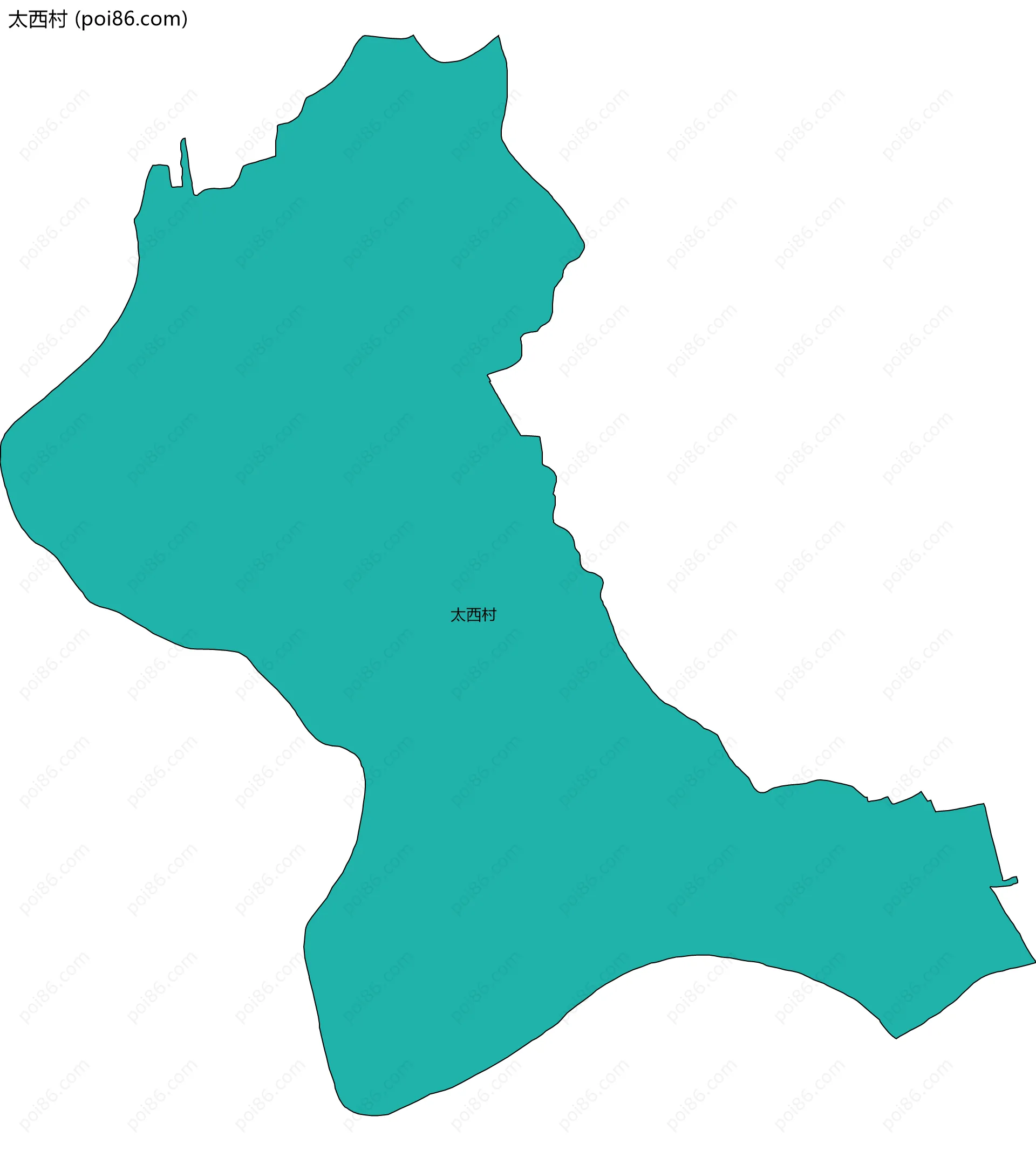 太西村边界地图