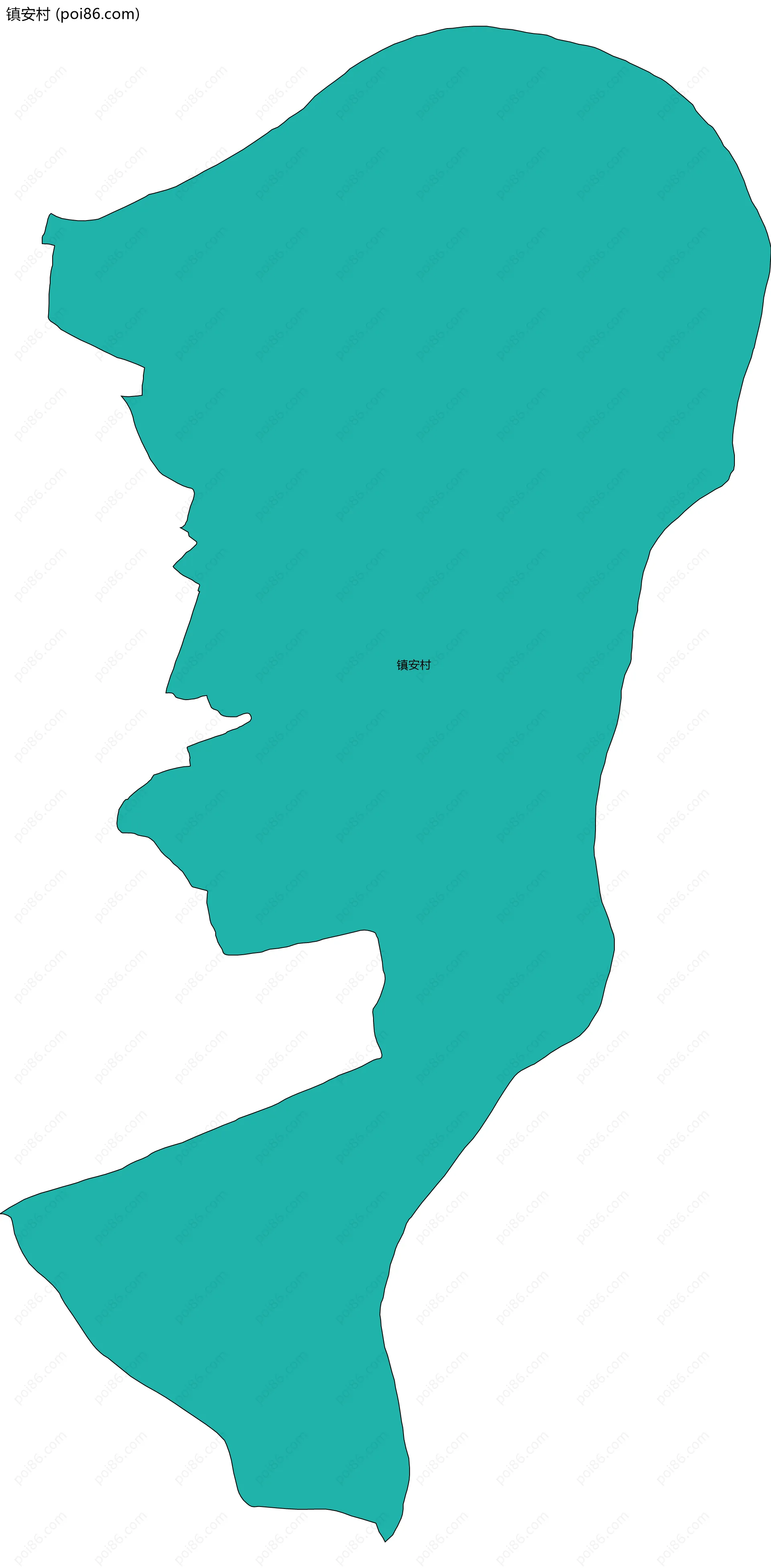 镇安村边界地图